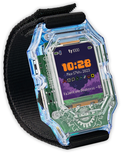 CircuitMess Clockstar 2.0 on a transparent background