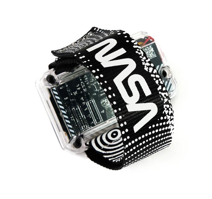CircuitMess Artemis Watch Strap in color Starlight on NASA Artemis Watch on white background