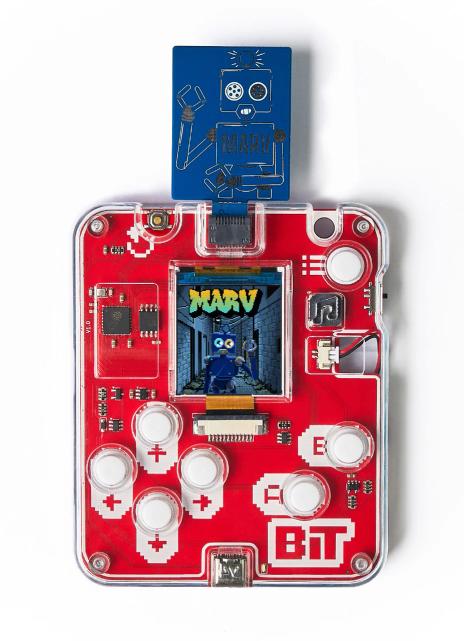 CircuitMess Bit with Bit Expansion Marv on a white background.
