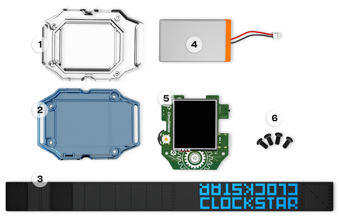 CircuitMess Clockstar 2.0 components