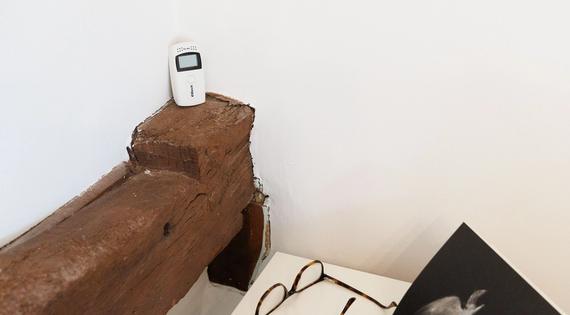 HTC sensor in an older building measuring thermal efficiency using SmartHTC