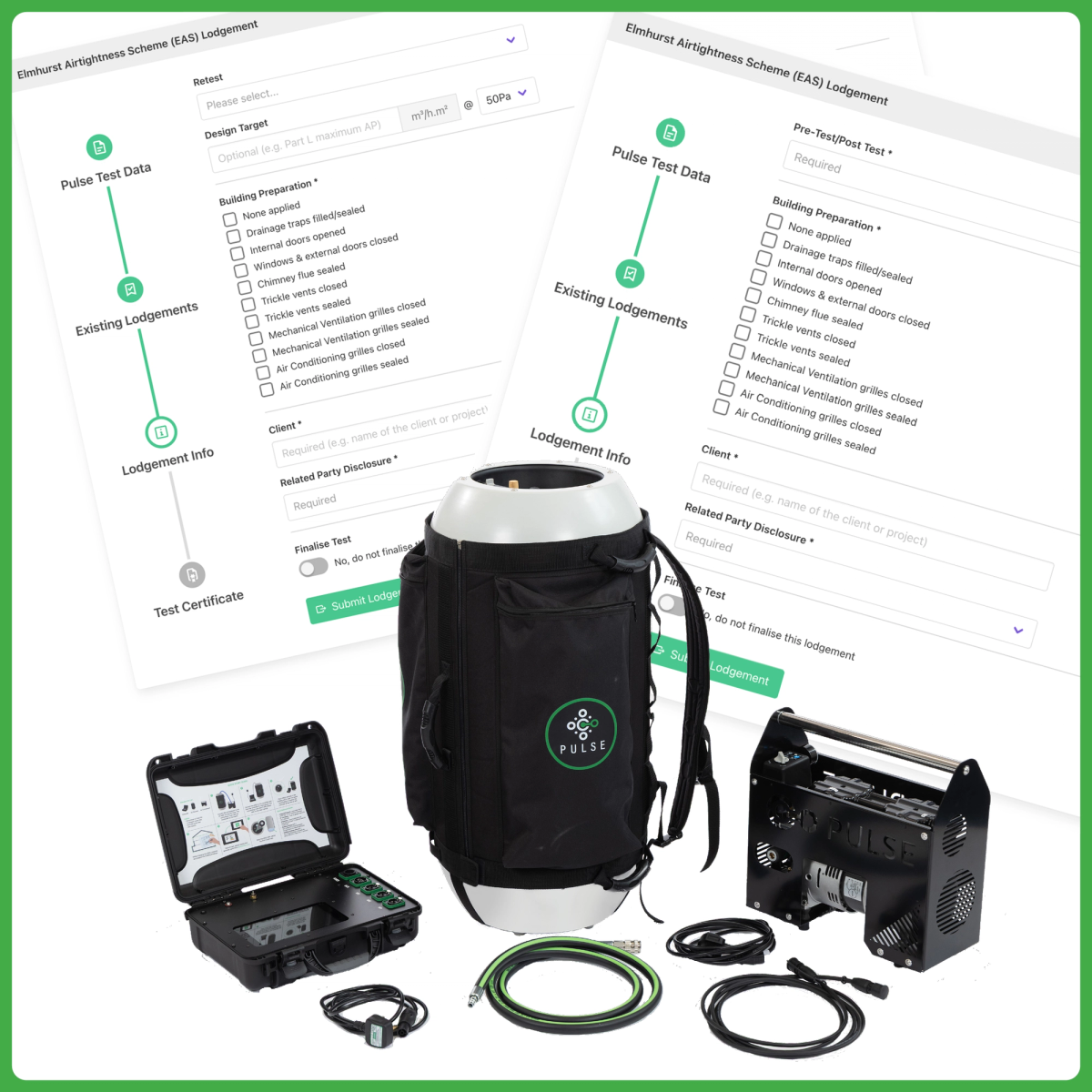 Lodge Airtightness and Background Ventilation Tests directly from Pulse ...