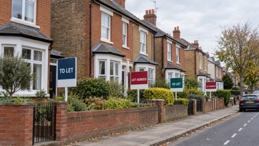 generic uk street with rental properties