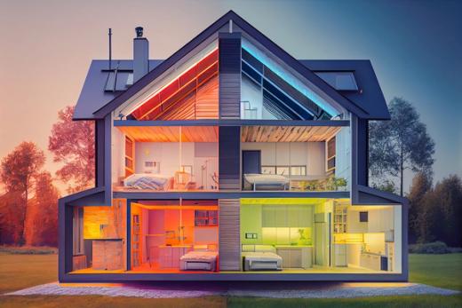 image of a house with hot and cold zones