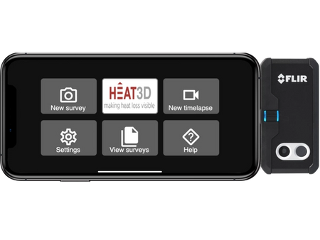 Heat3D mobile app and FLIR ONE Pro on an iPhone