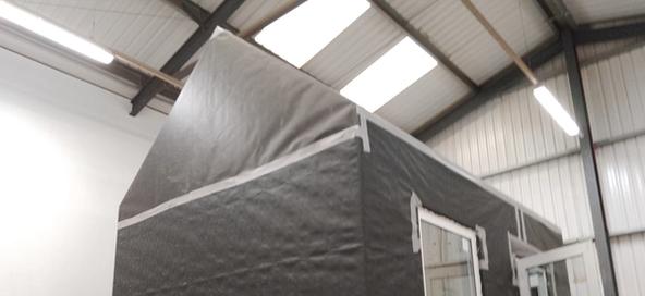 prototype building in a warehouse