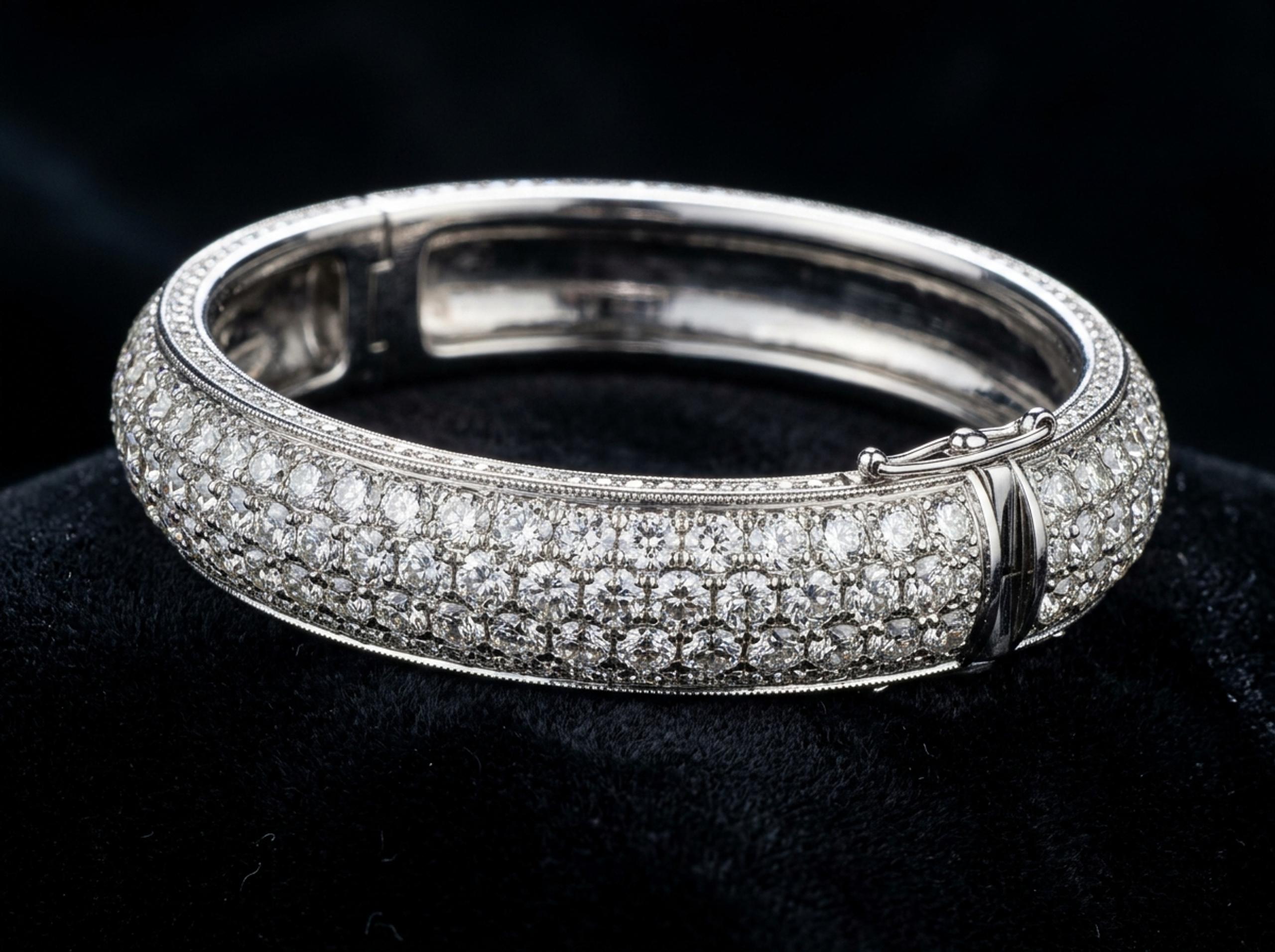 Diamond Pavé Eternity Bangle — MD-BRC-002