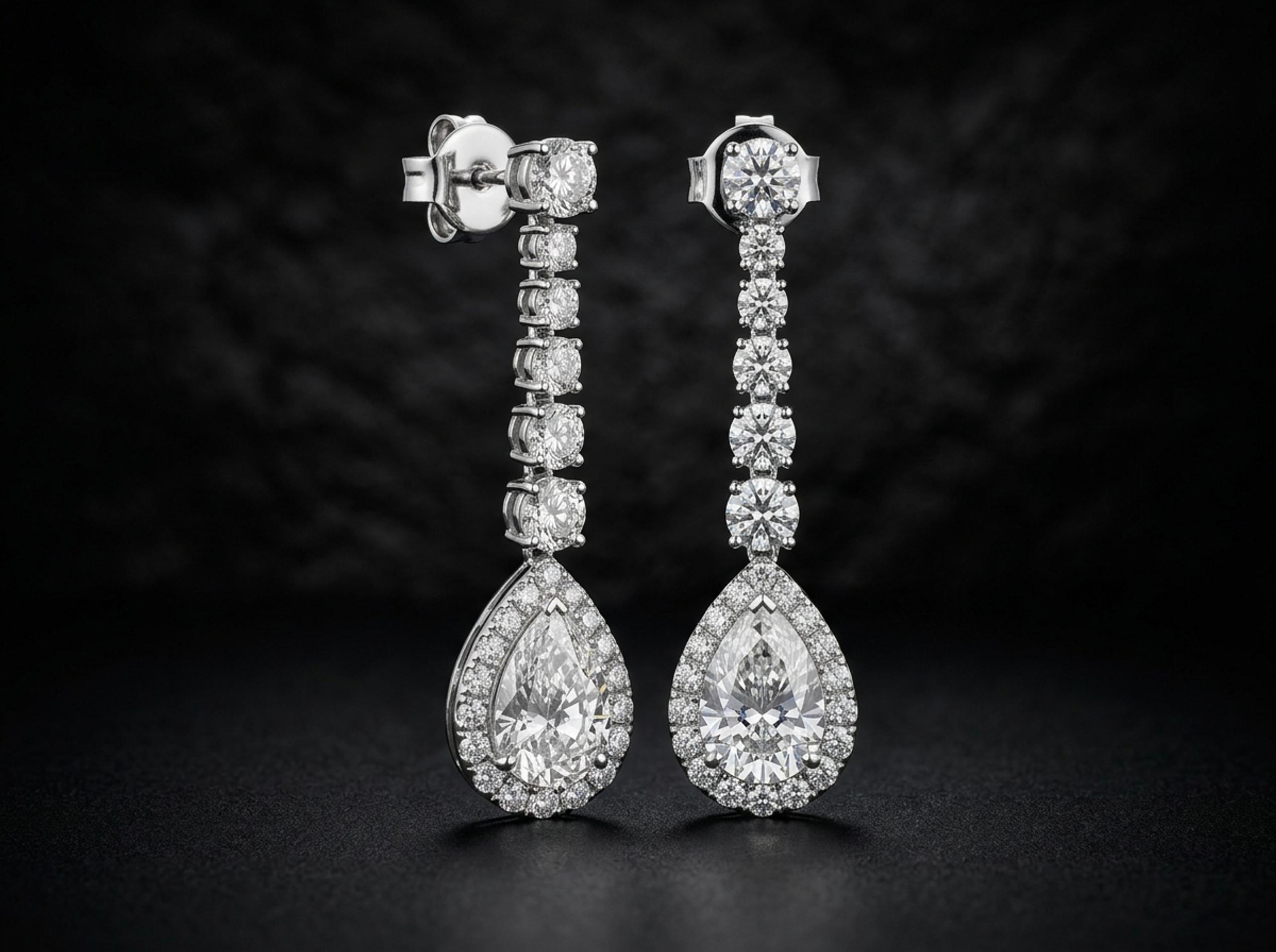 Floral Diamond Cluster Earrings — MD-EAR-007