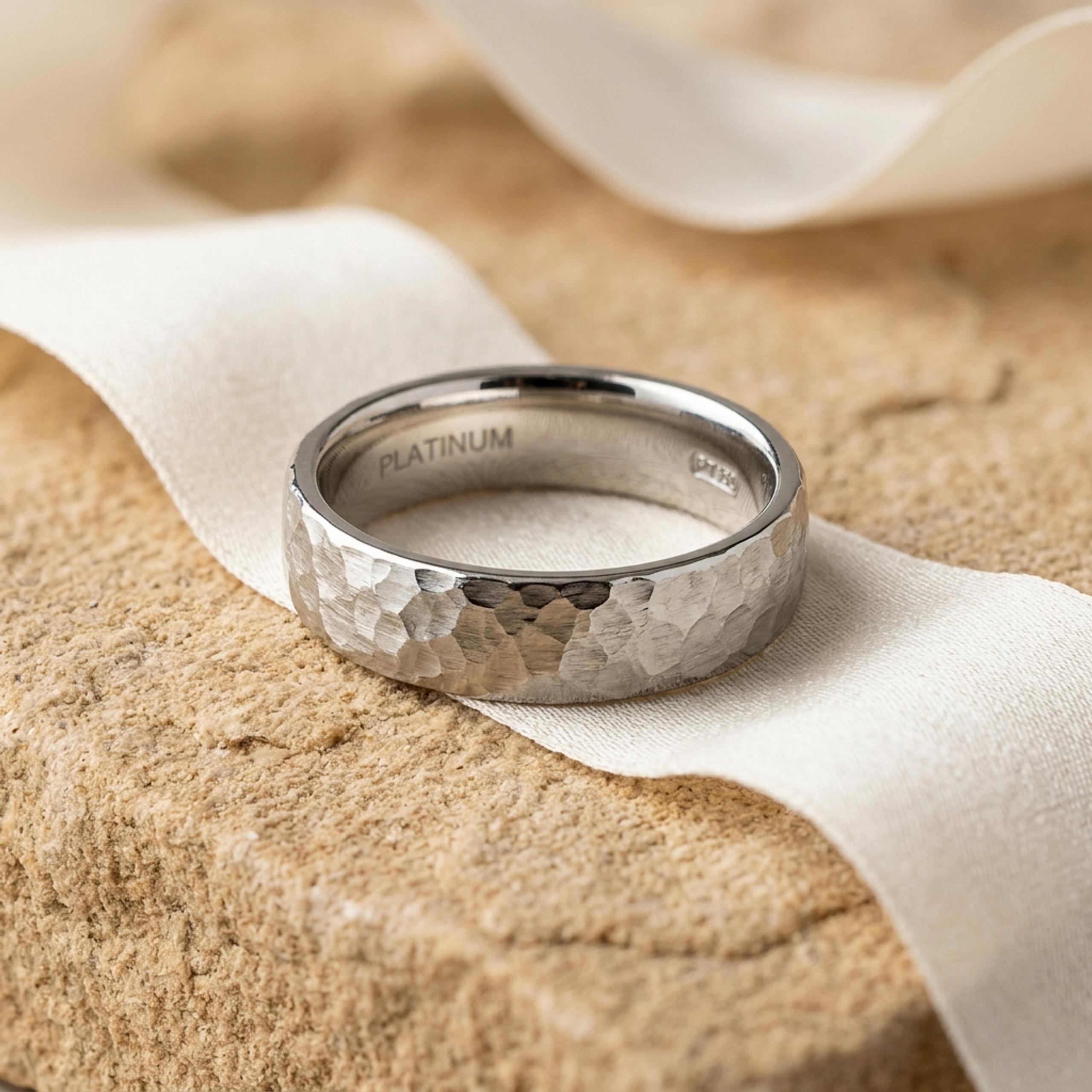 Hammered Platinum Band — MD-WED-M02