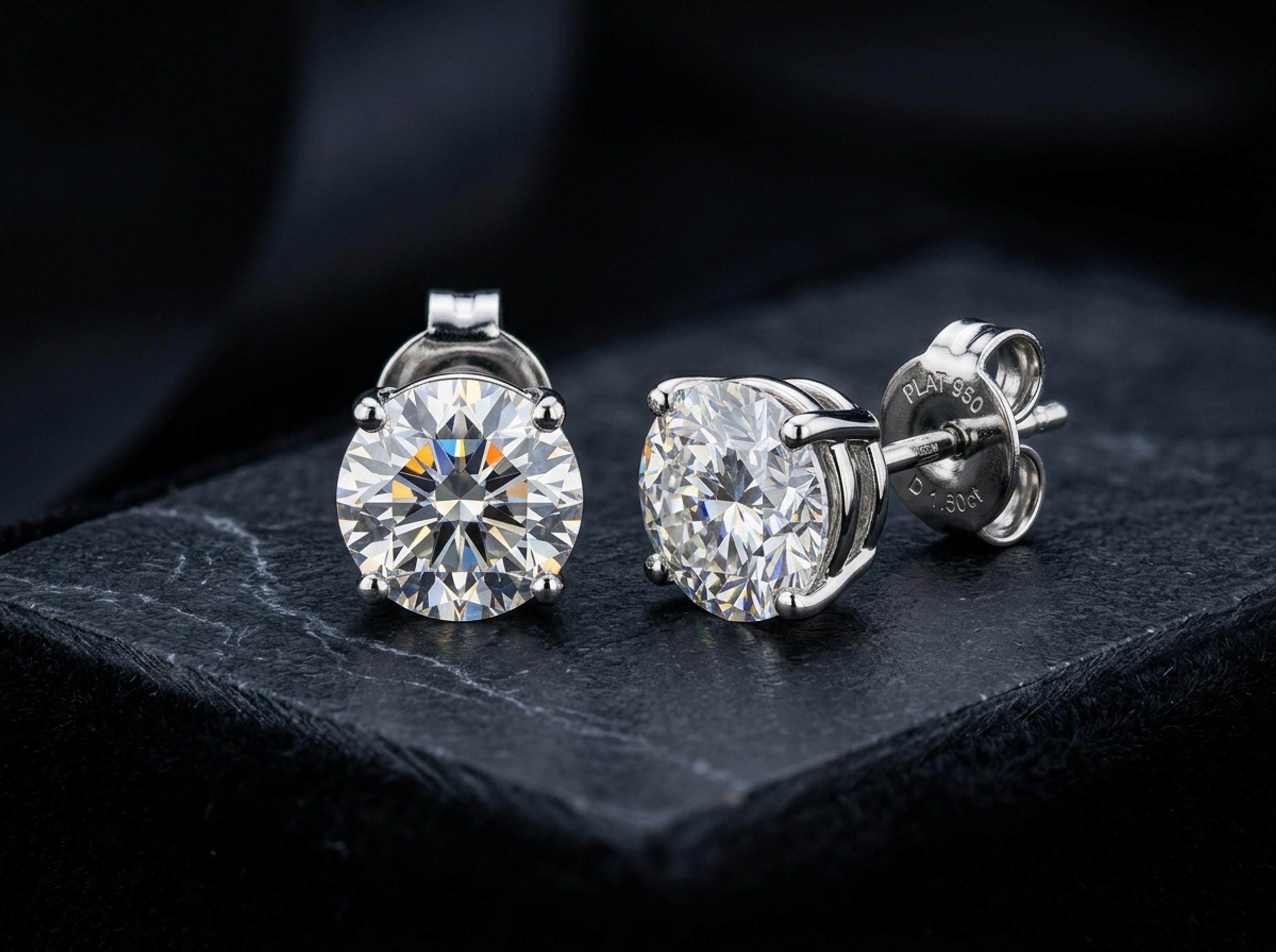 Classic Brilliant Diamond Studs — MD-EAR-001