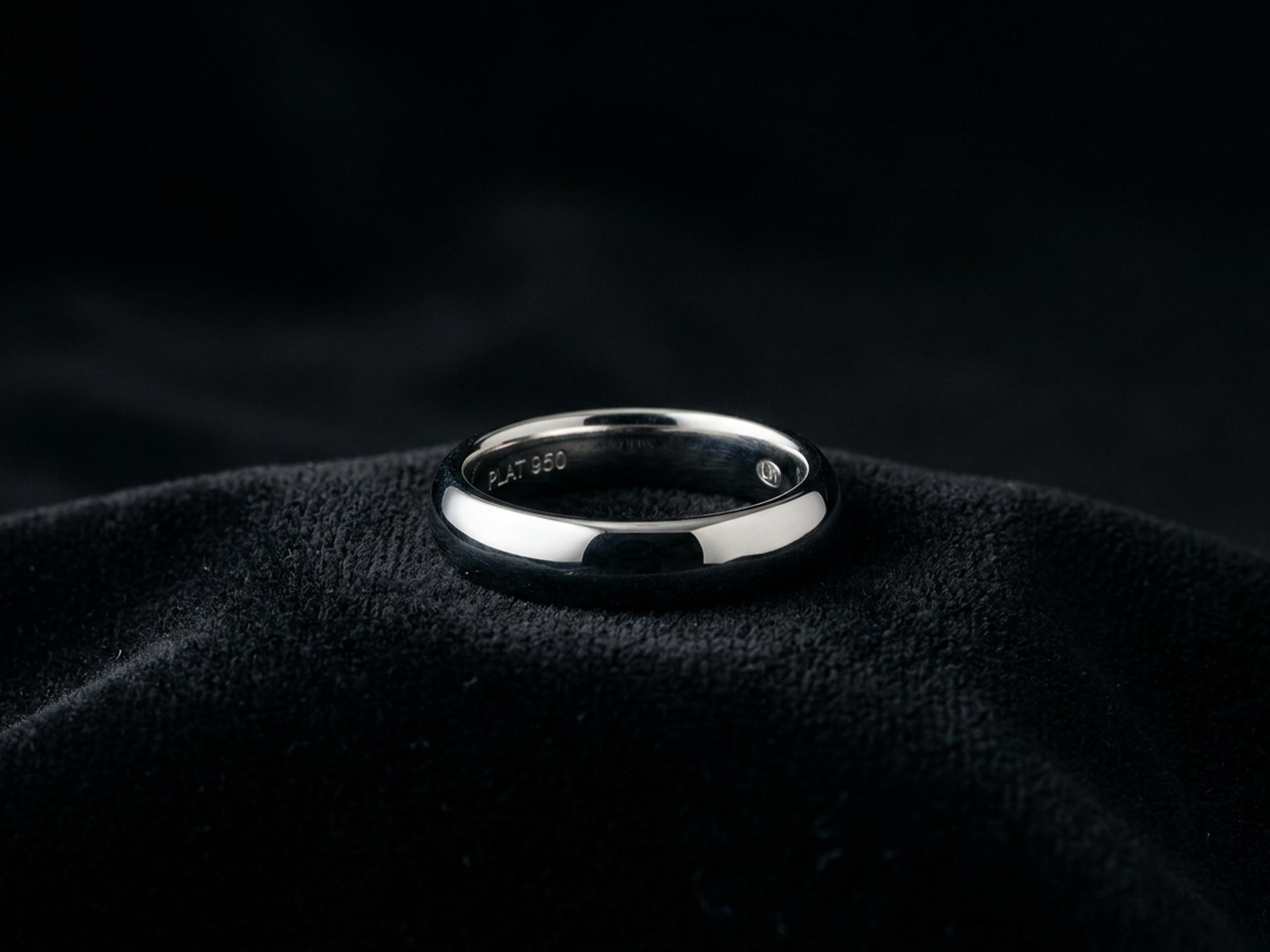 A freshly polished platinum band