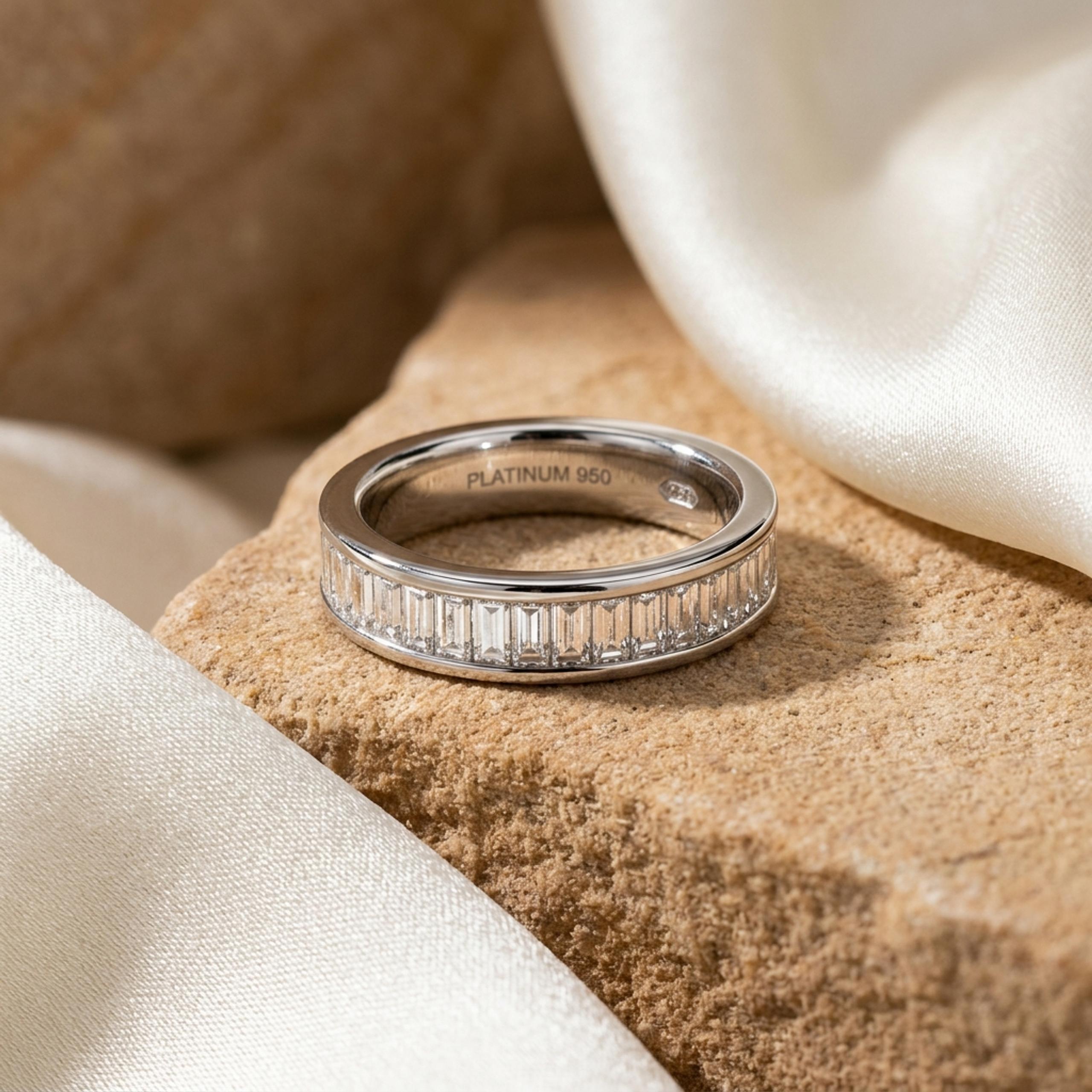 Channel-Set Baguette Diamond Band — MD-WED-W05