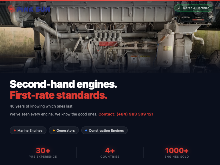 PinkSun Engine — Marine Engines & Generators