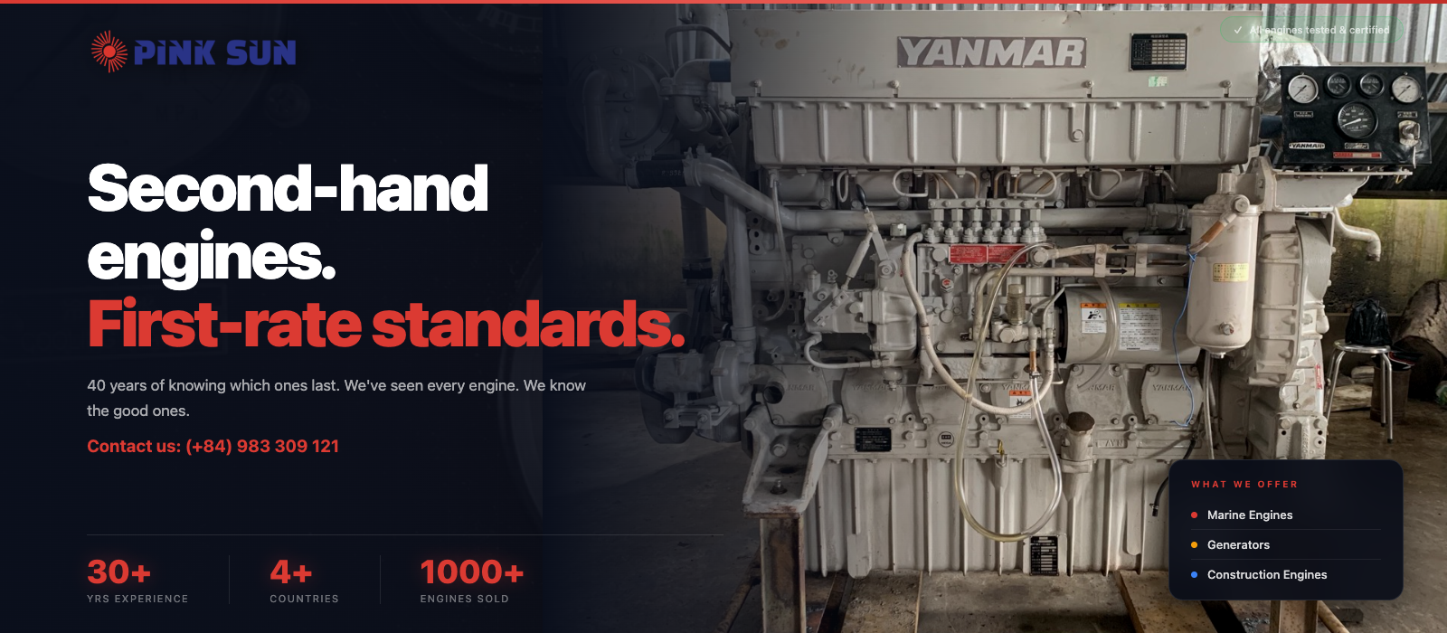 PinkSun Engine — Marine Engines & Generators