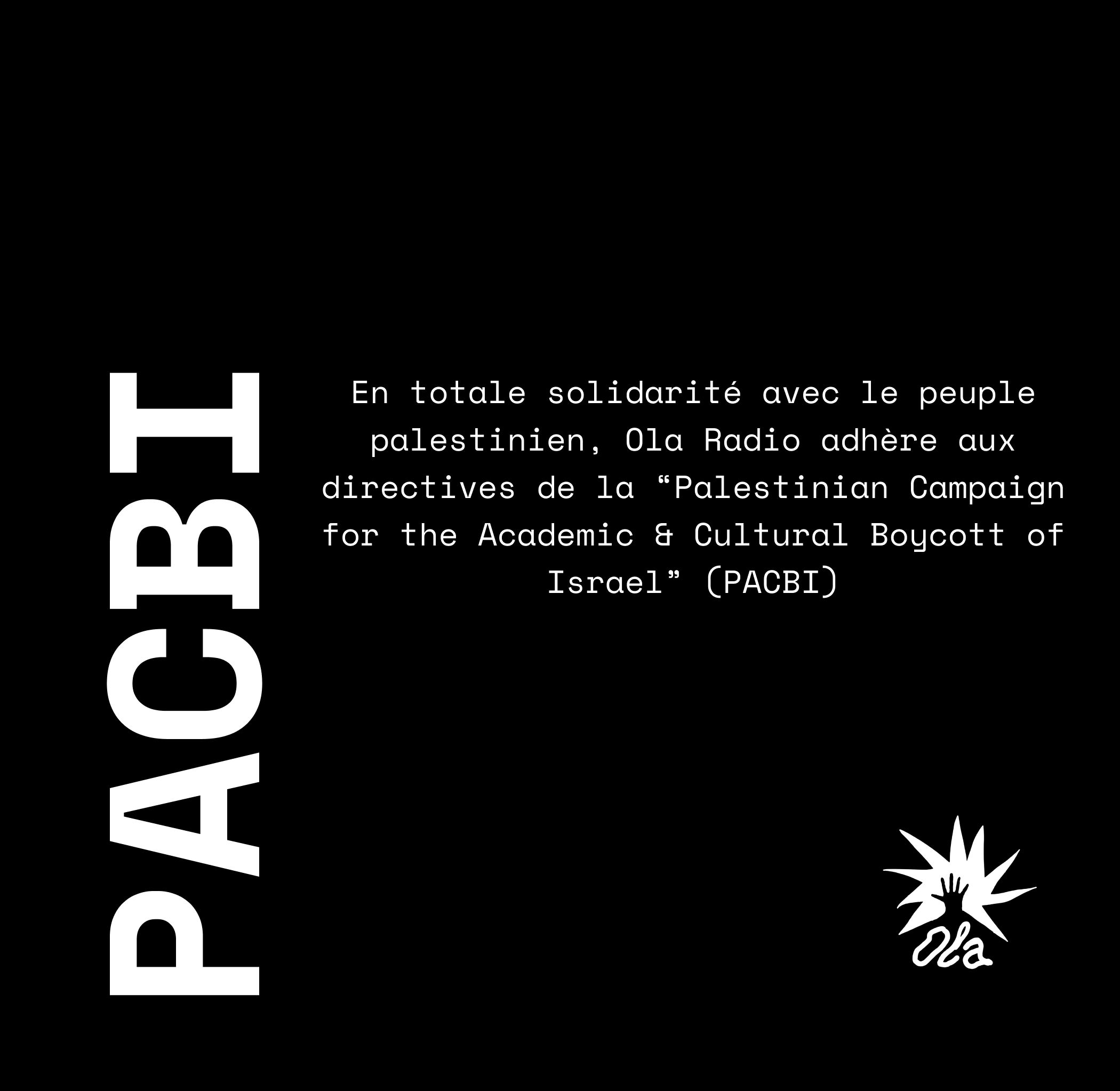 Ola Radio continue de soutenir la resistance Palestinienne et rejoint PACBI