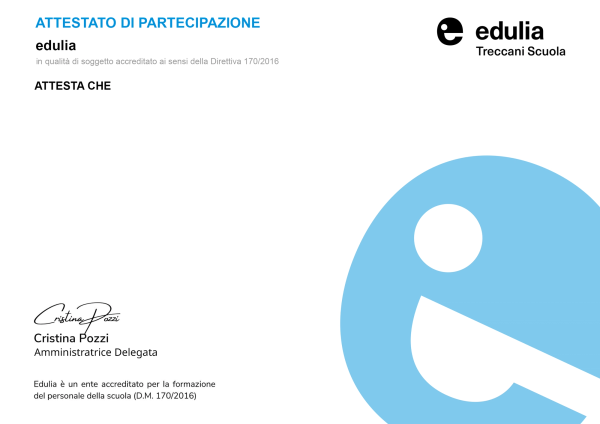 Attestato di partecipazione