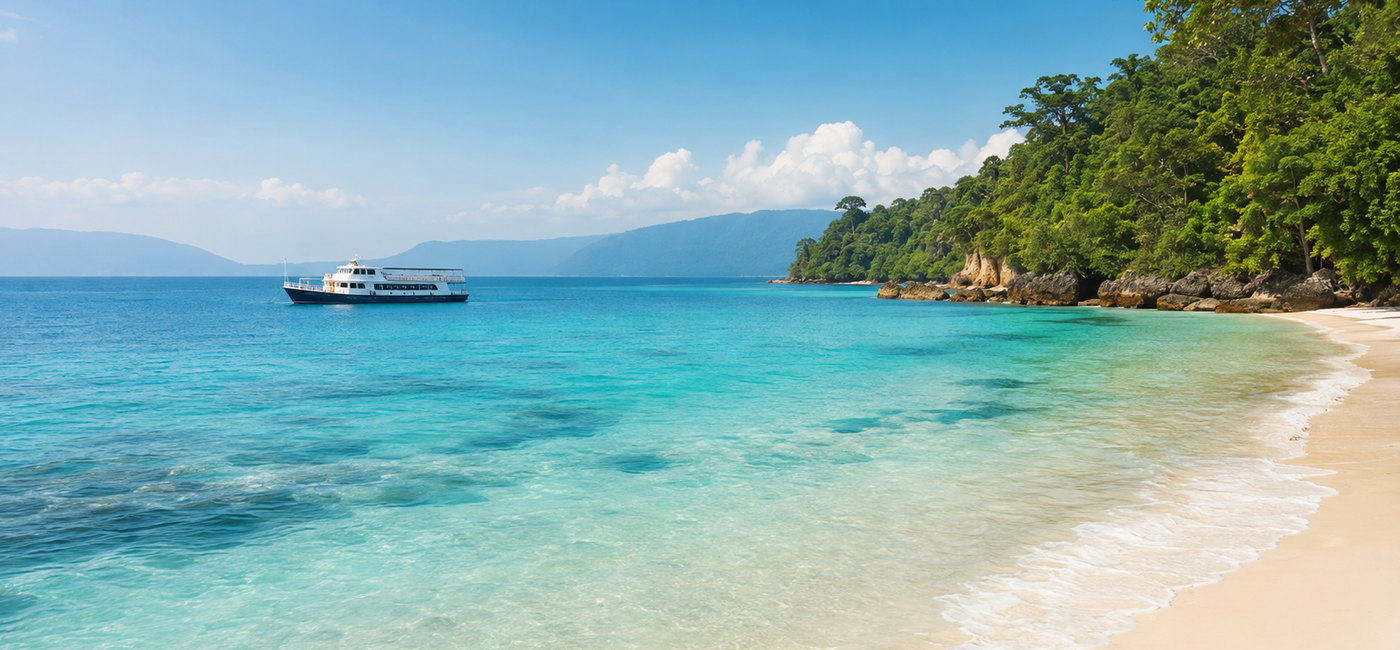 Turquoise Havelock Island beach and ferry for a 5-day Port Blair and Havelock itinerary