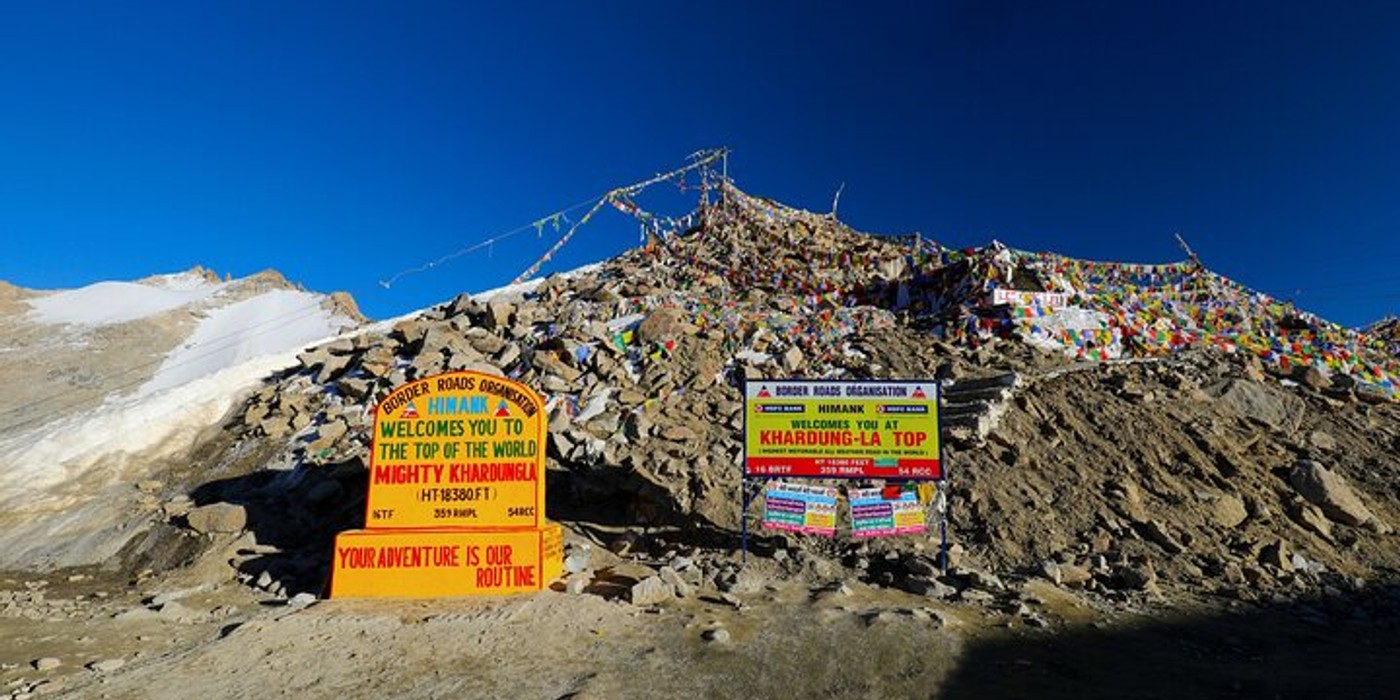 Khardung La high mountain pass near Leh Ladakh