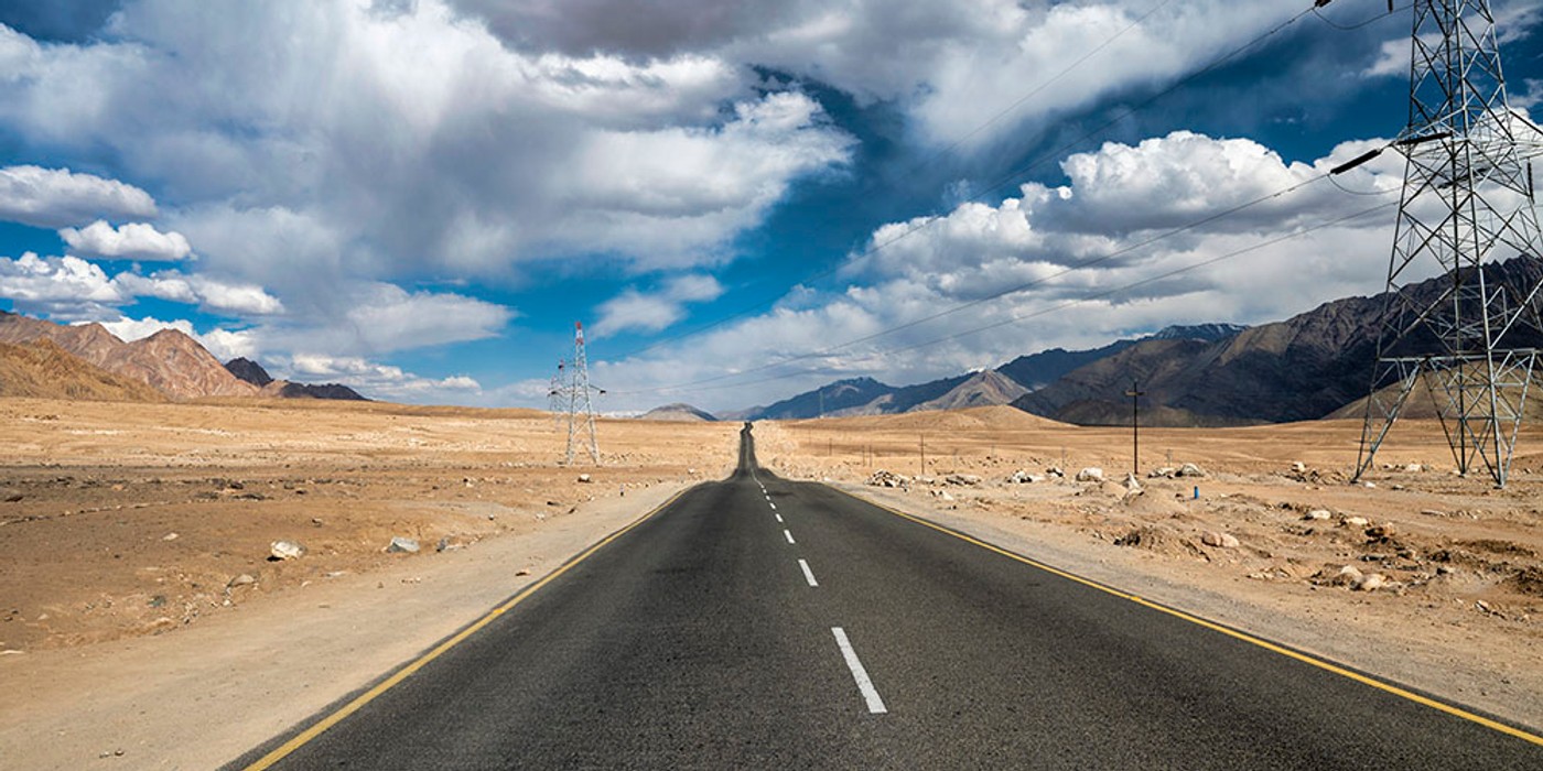 Leh to Kargil highway through Lamayuru mountain landscape Ladakh