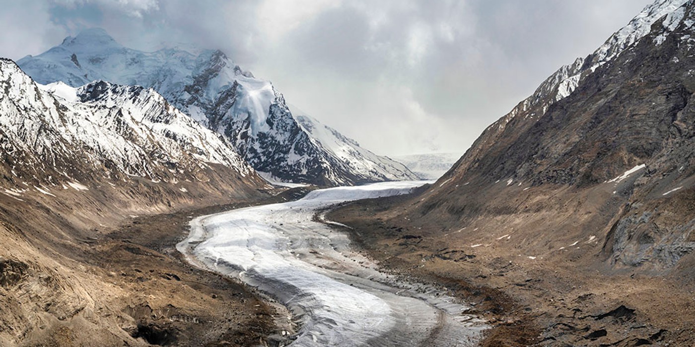 Remote mountain road from Kargil towards Zanskar Valley Ladakh