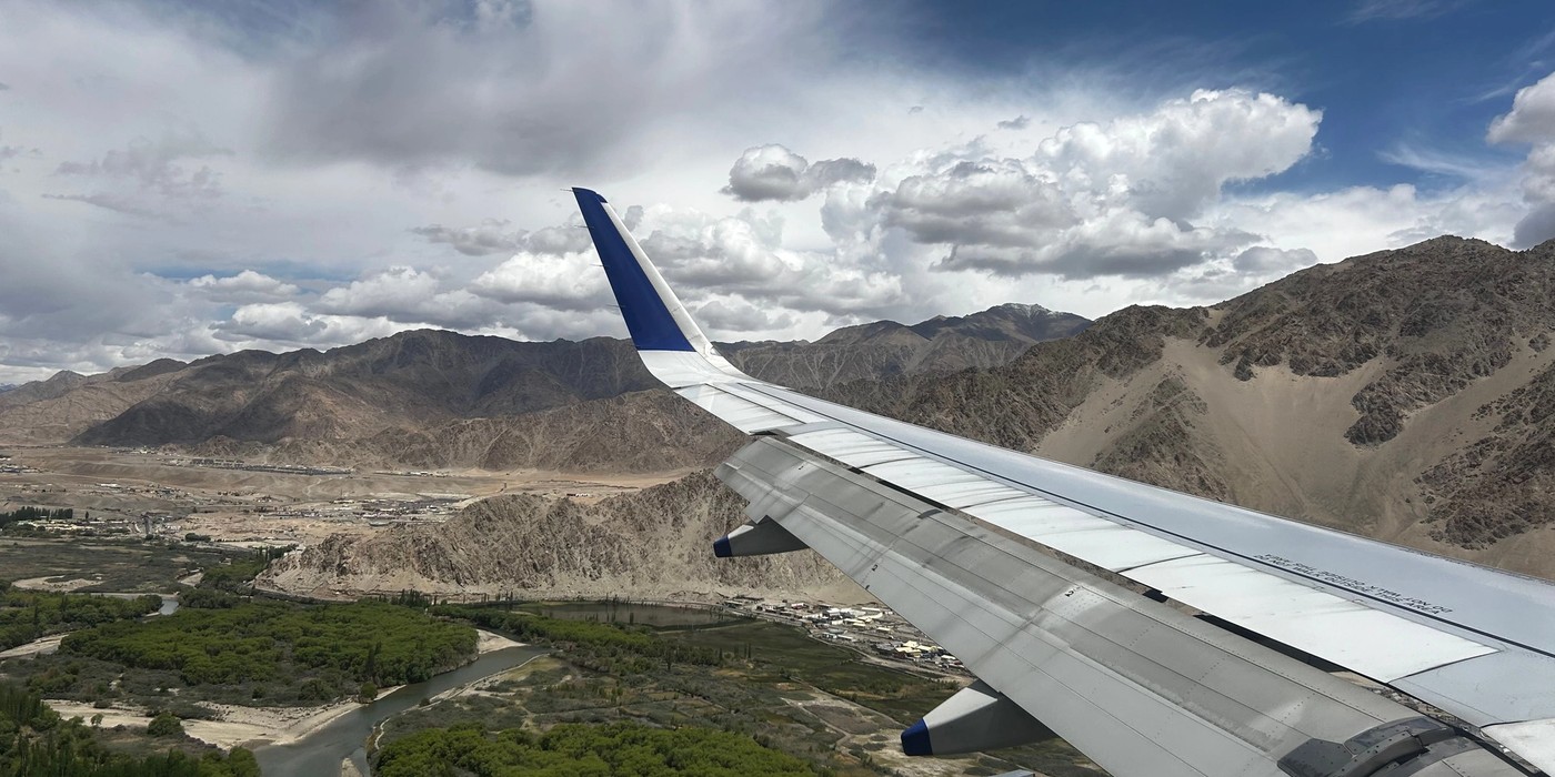 Leh airport transfer with Ladakh mountain landscape