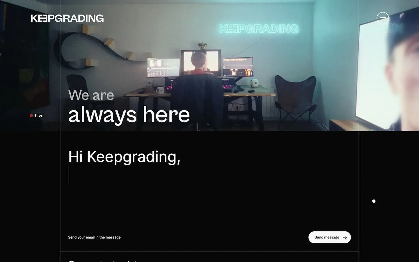 Keepgrading Website - Contact page