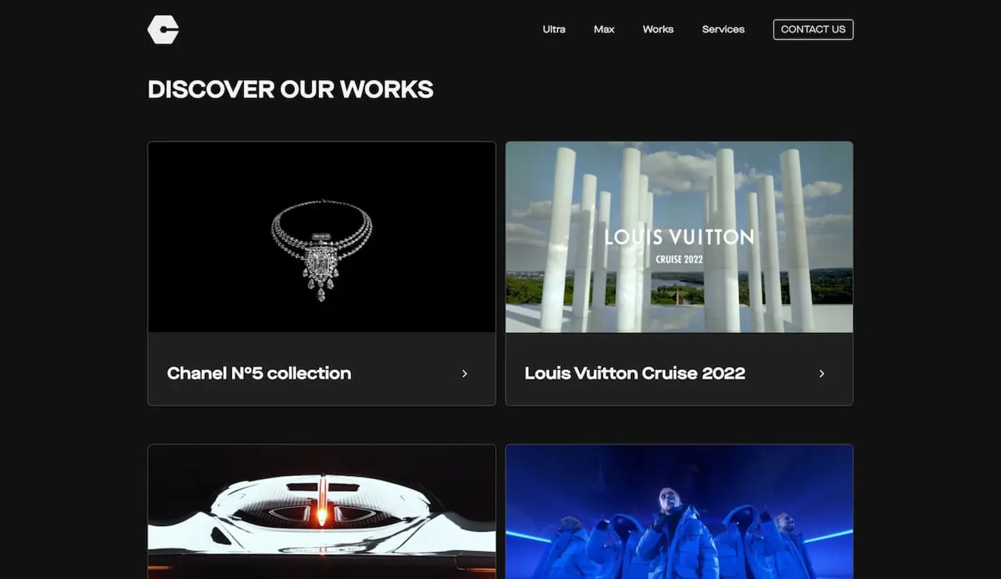 Cinemotion Website - Works page