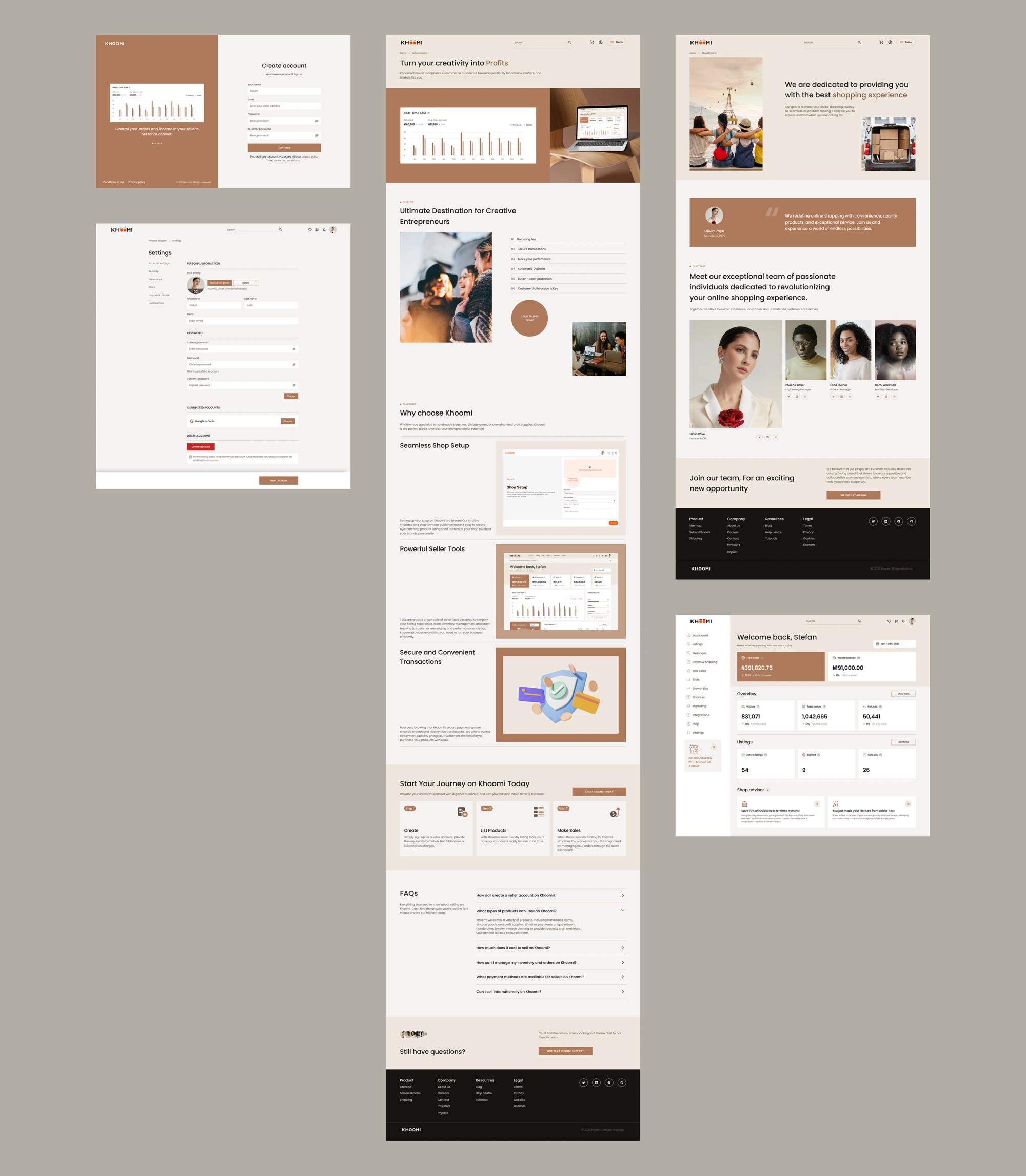 Khoomi seller and product pages