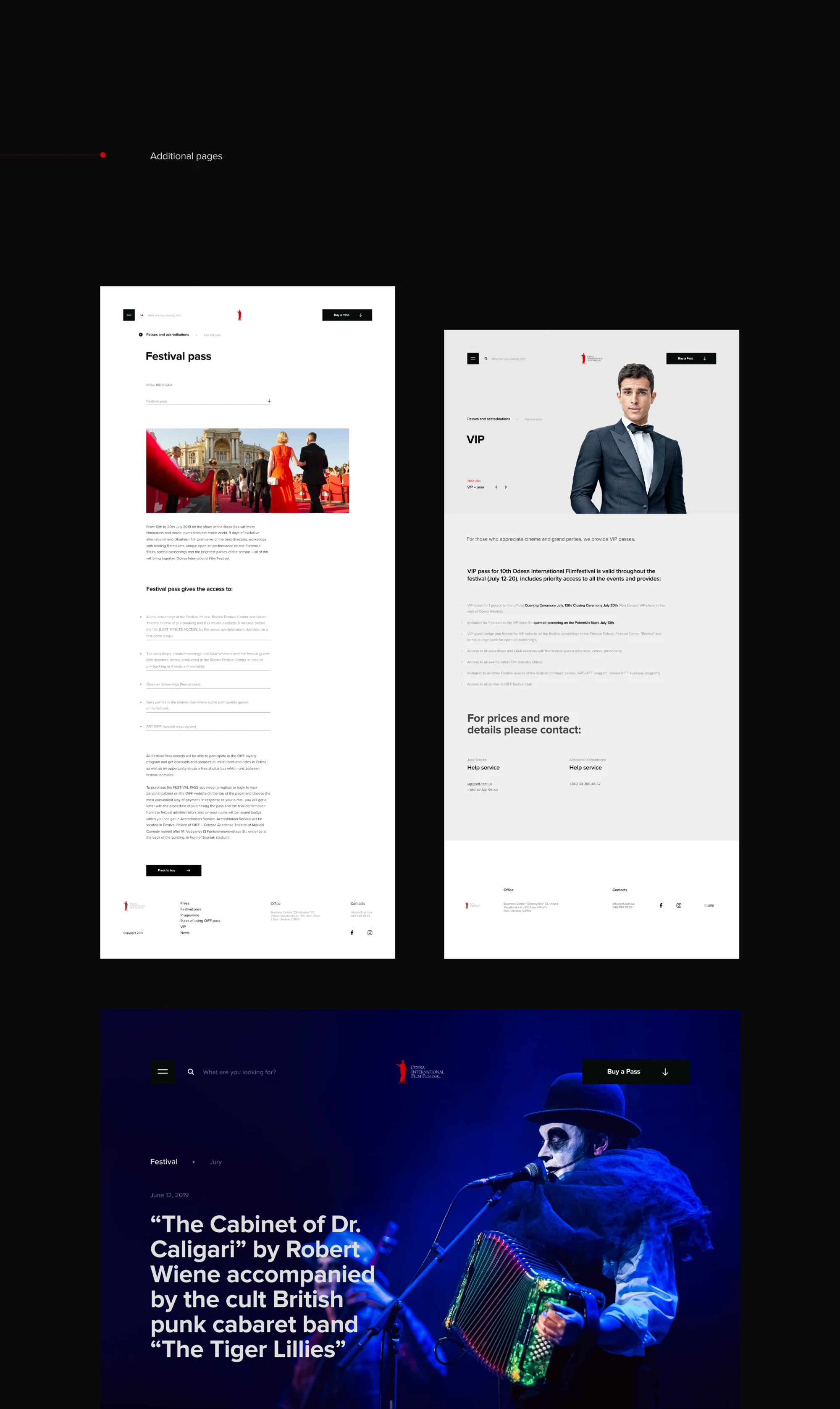 Protocol and VIP pages with an event banner
