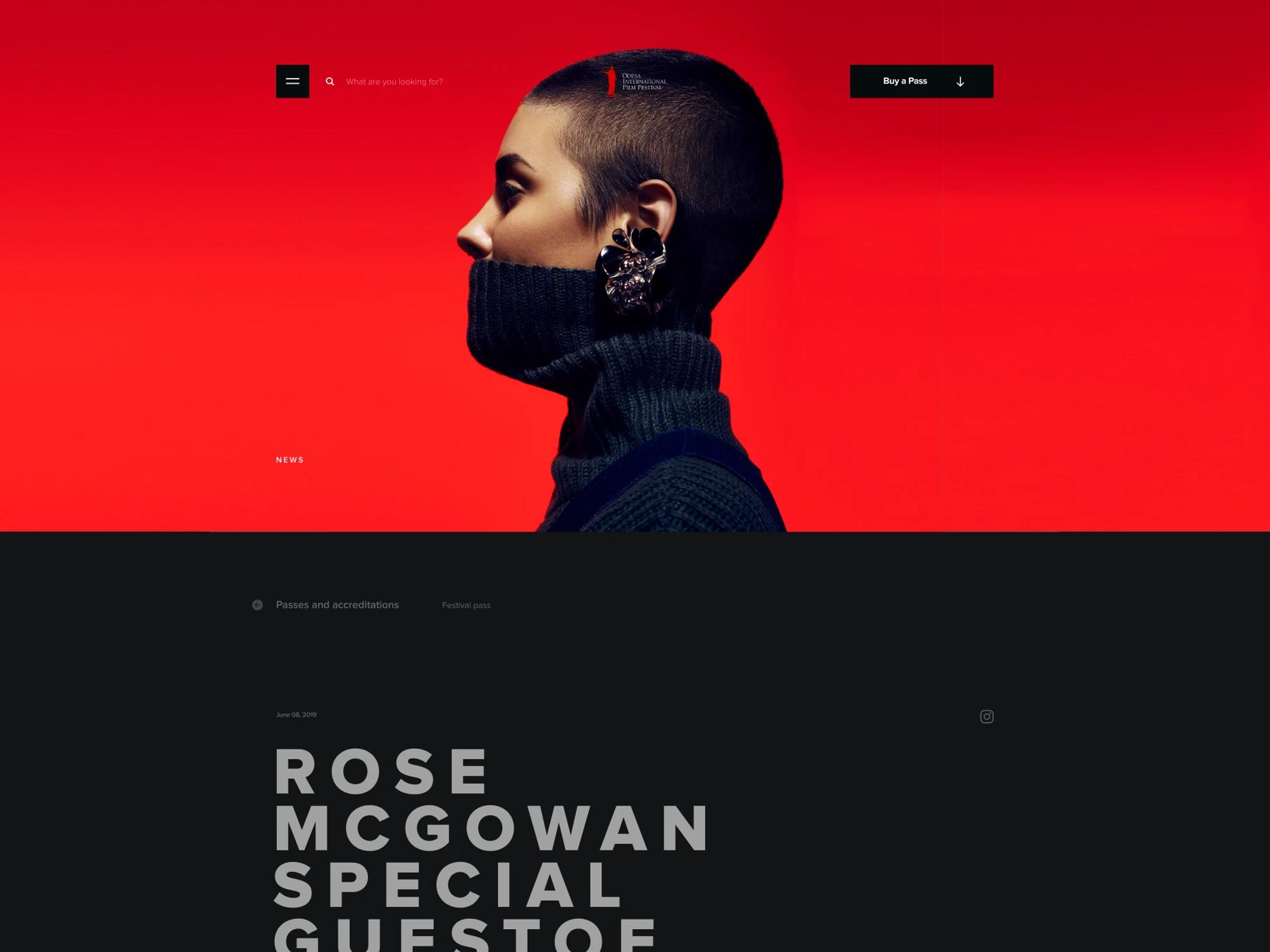 Odesa Film Festival news page: Rose McGowan as special guest