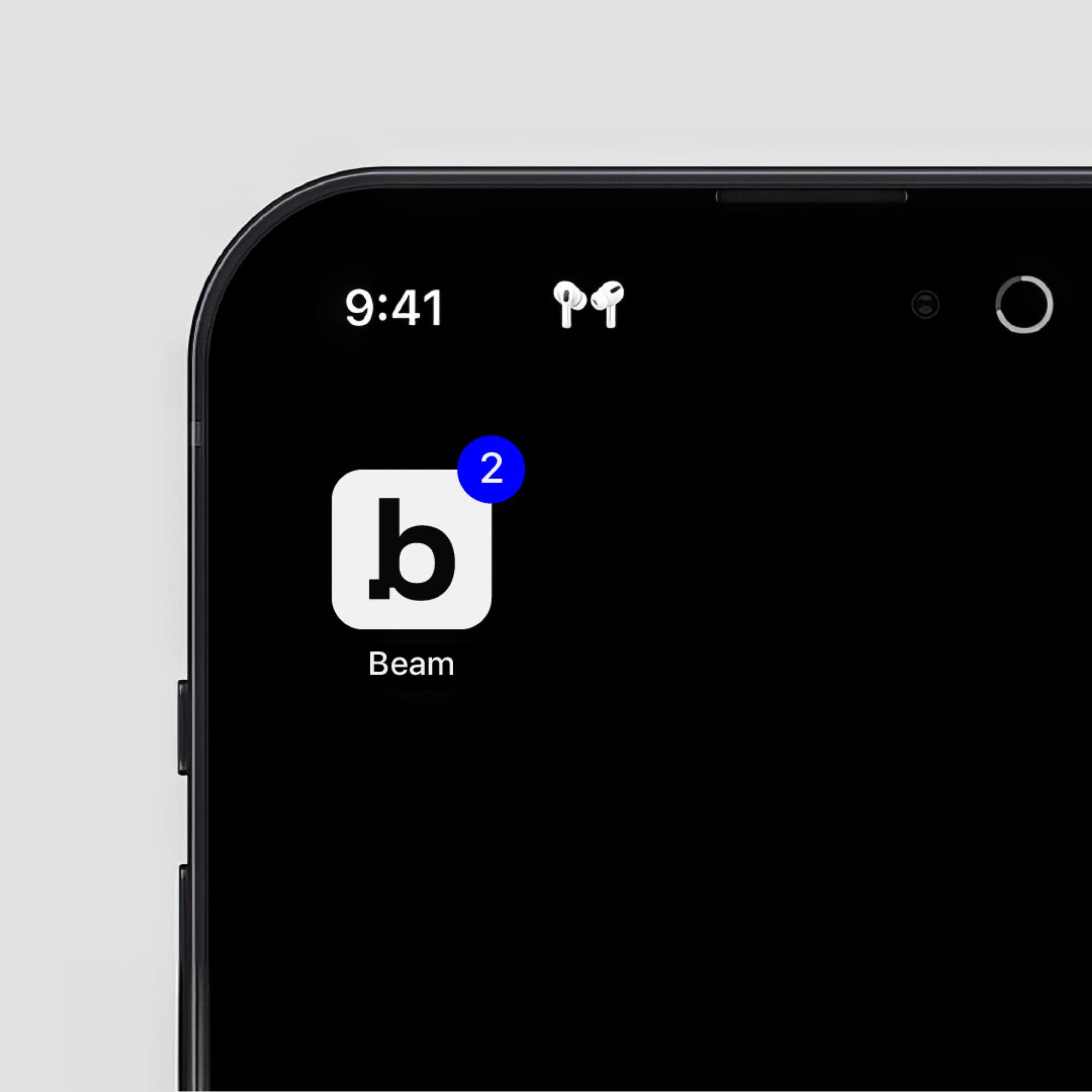 Beam app icon on a phone home screen