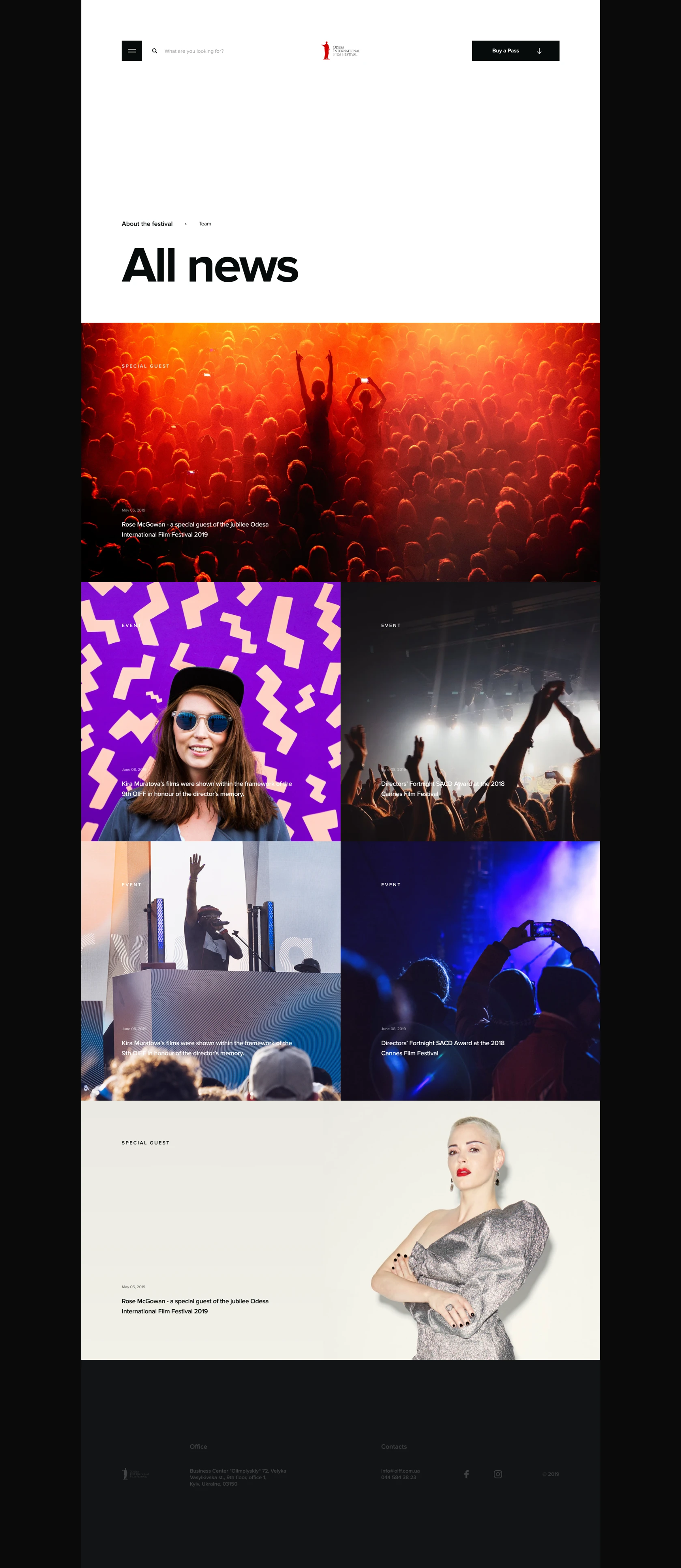 All news feed with festival photos