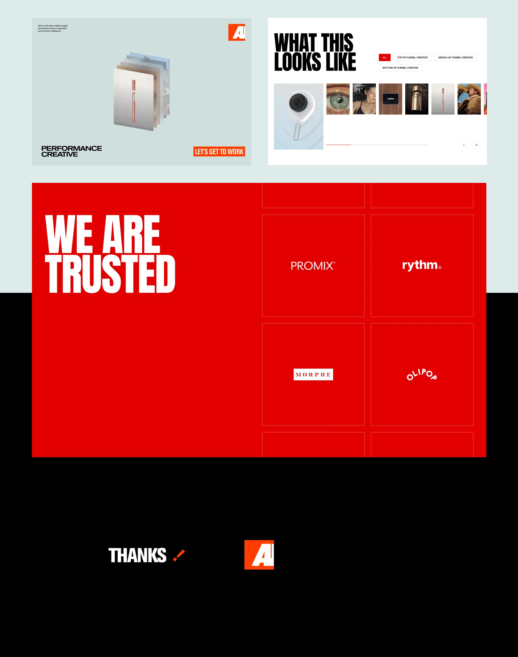 Case study page with trusted brands and thanks