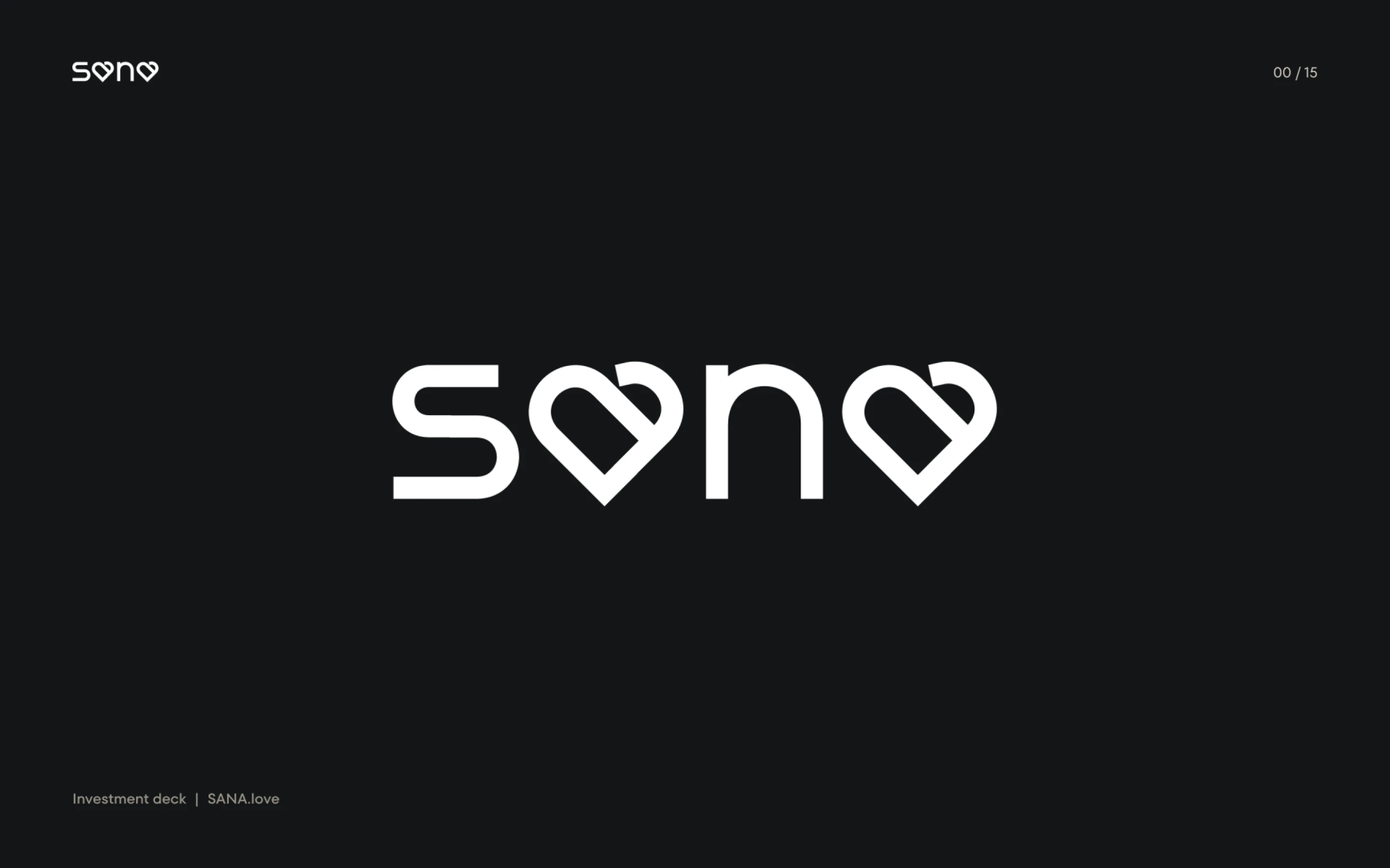 Sana logo with a heart in the letter A