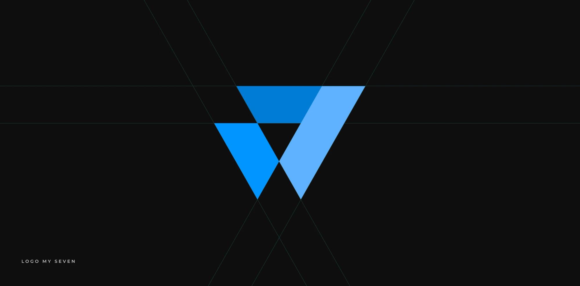 My Seven logo built on a geometric grid