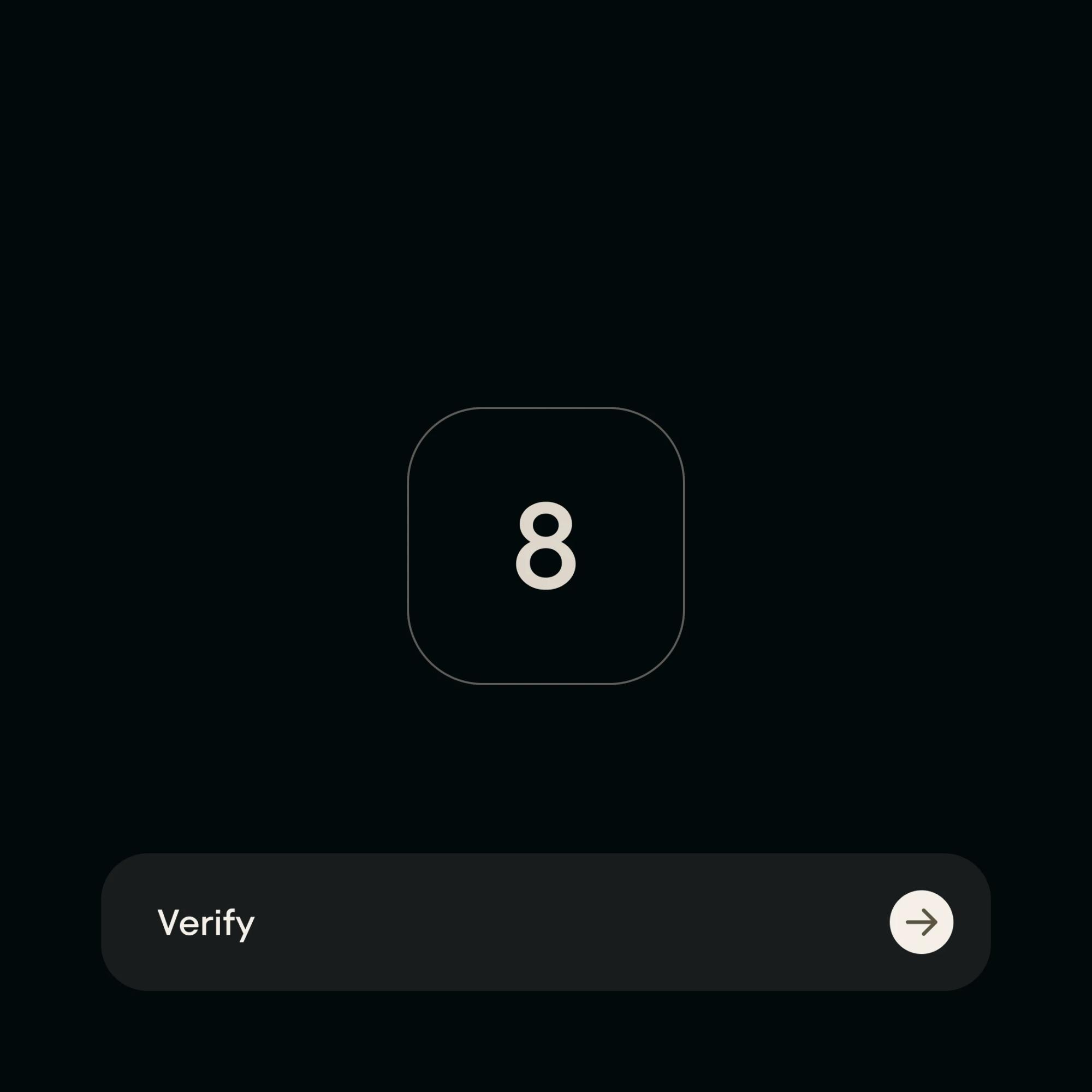 Single digit field and Verify button