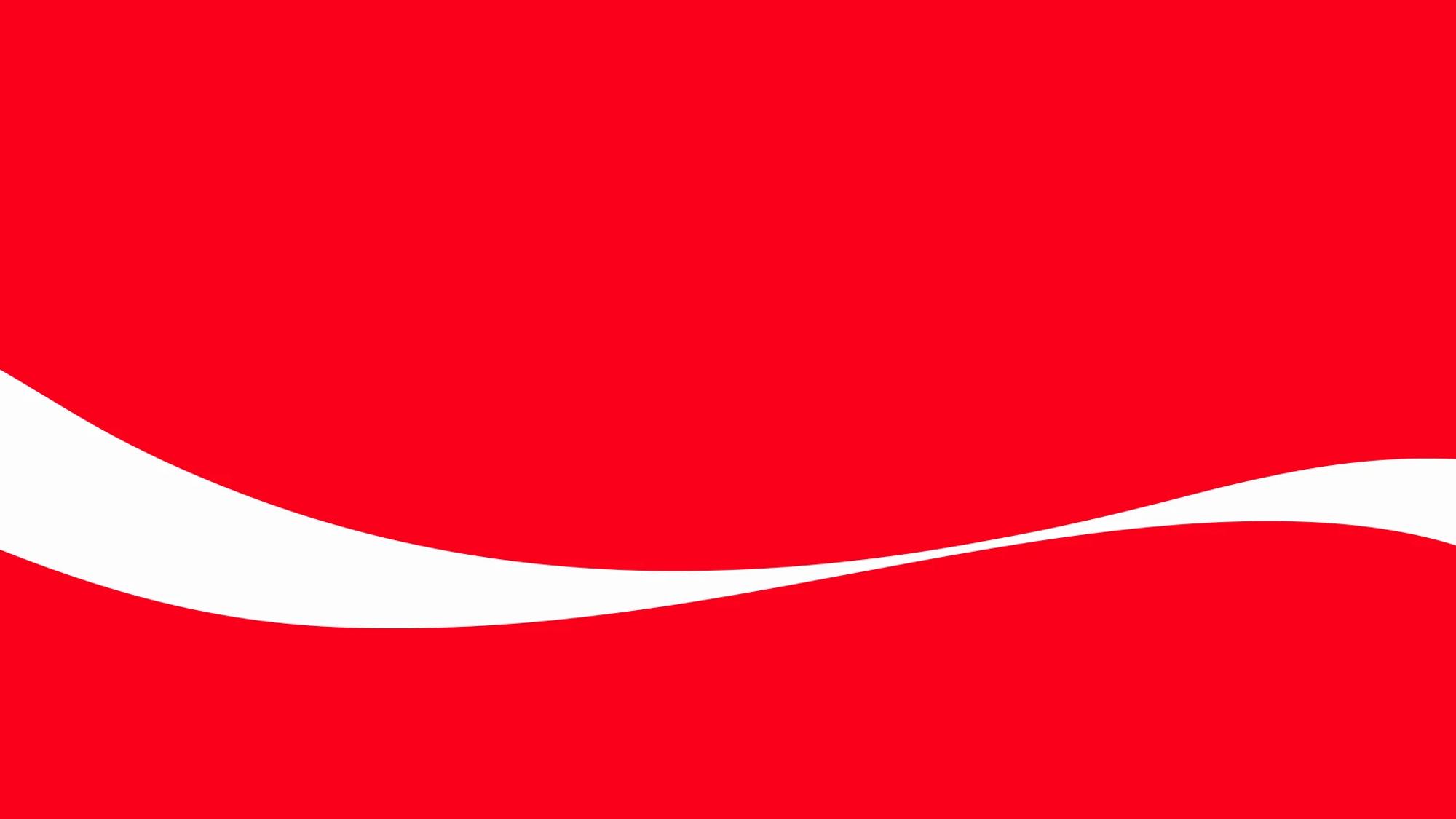 Coca-Cola red background with the white wave