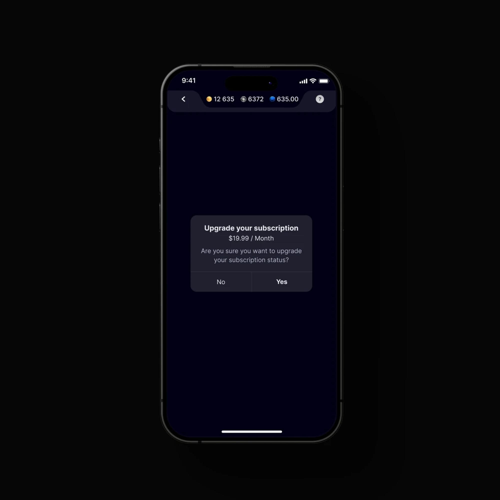 Premium subscription upgrade dialog