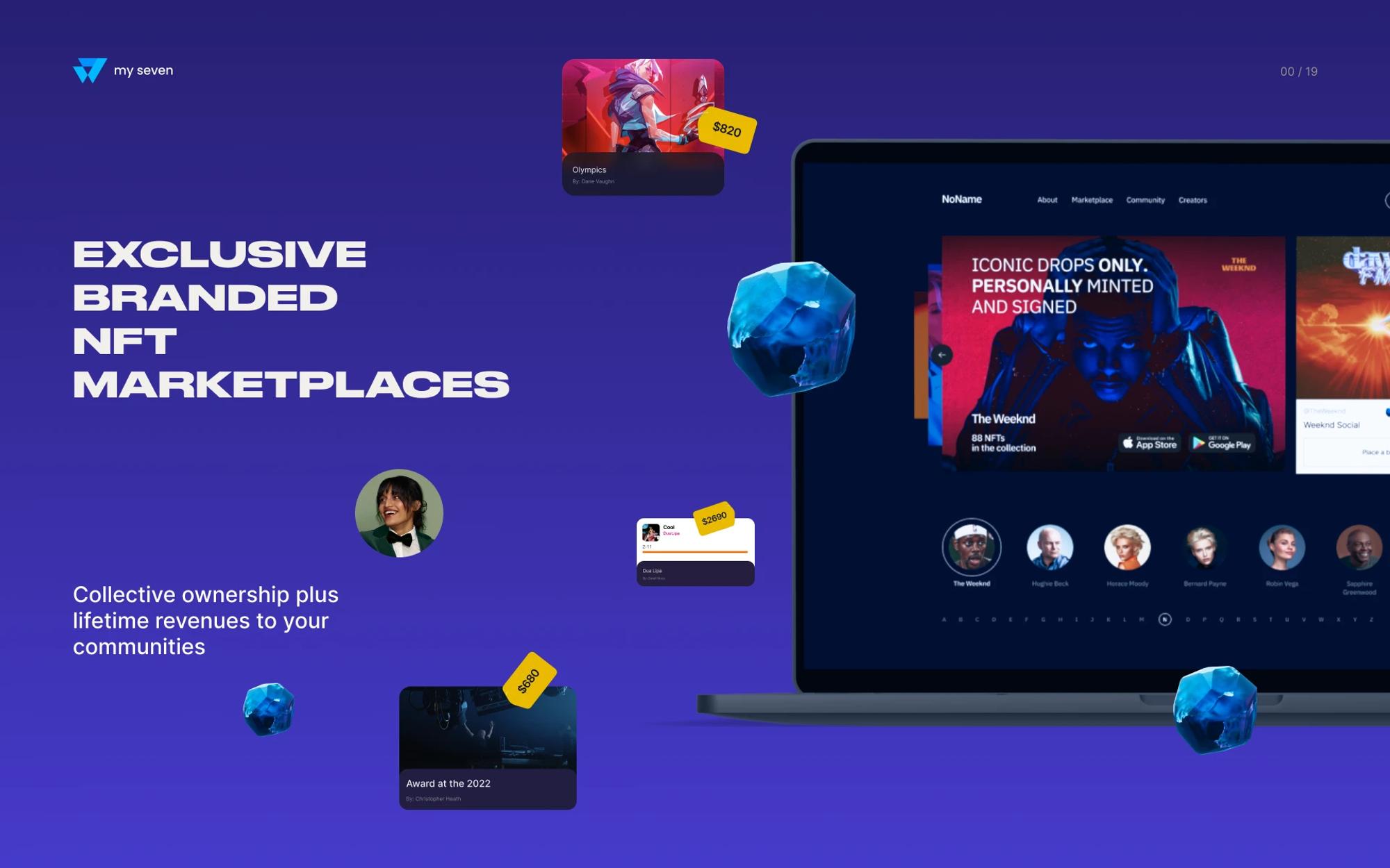 Exclusive branded NFT marketplaces on laptop and phone
