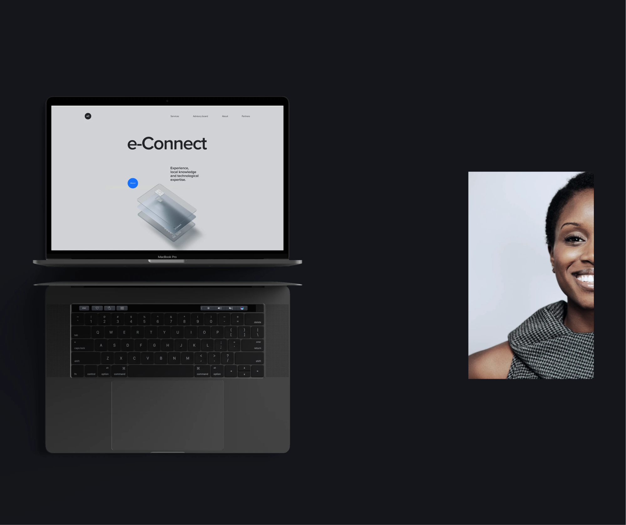 E-Connect website on a laptop
