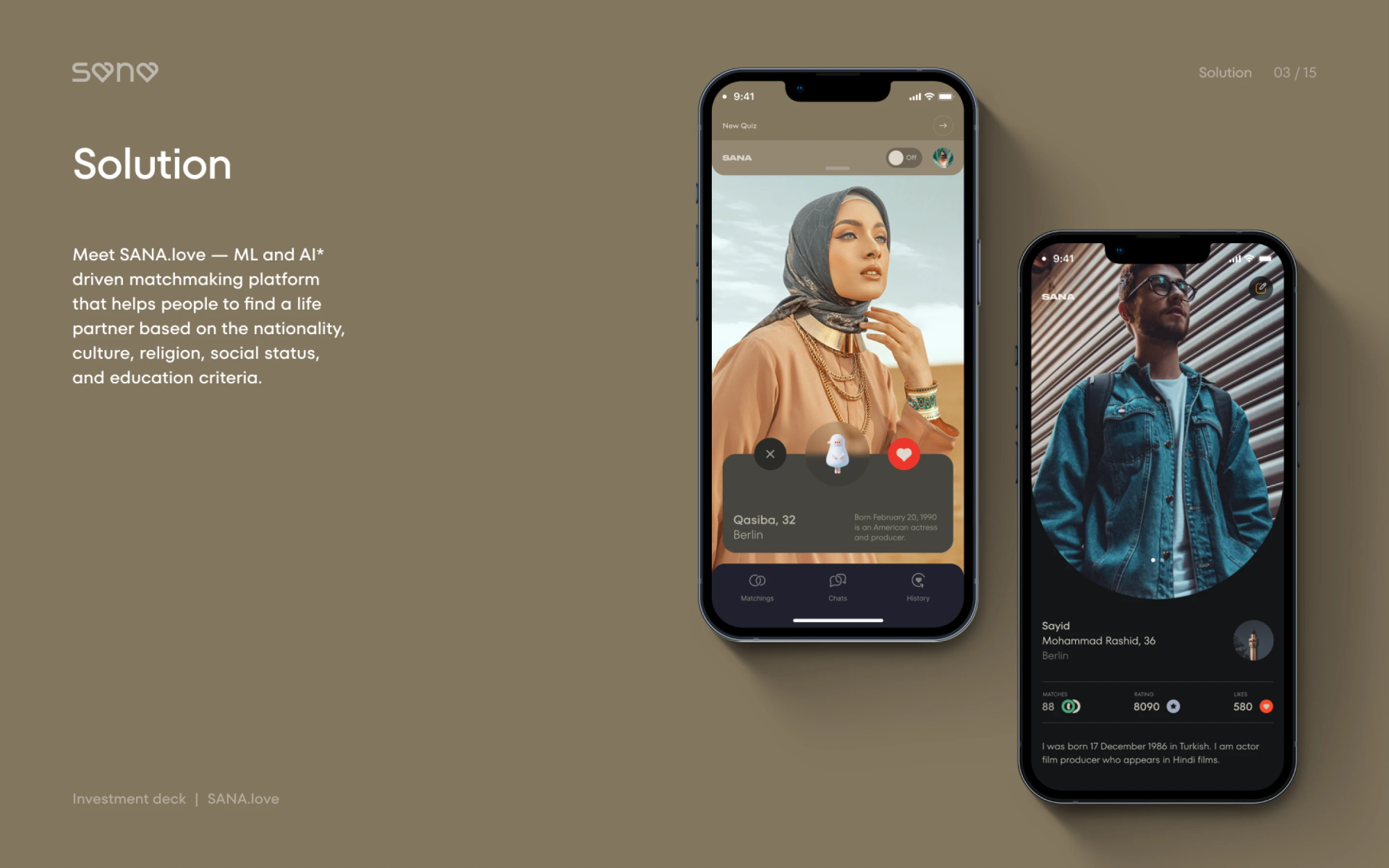 Solution slide with two app screens on phones