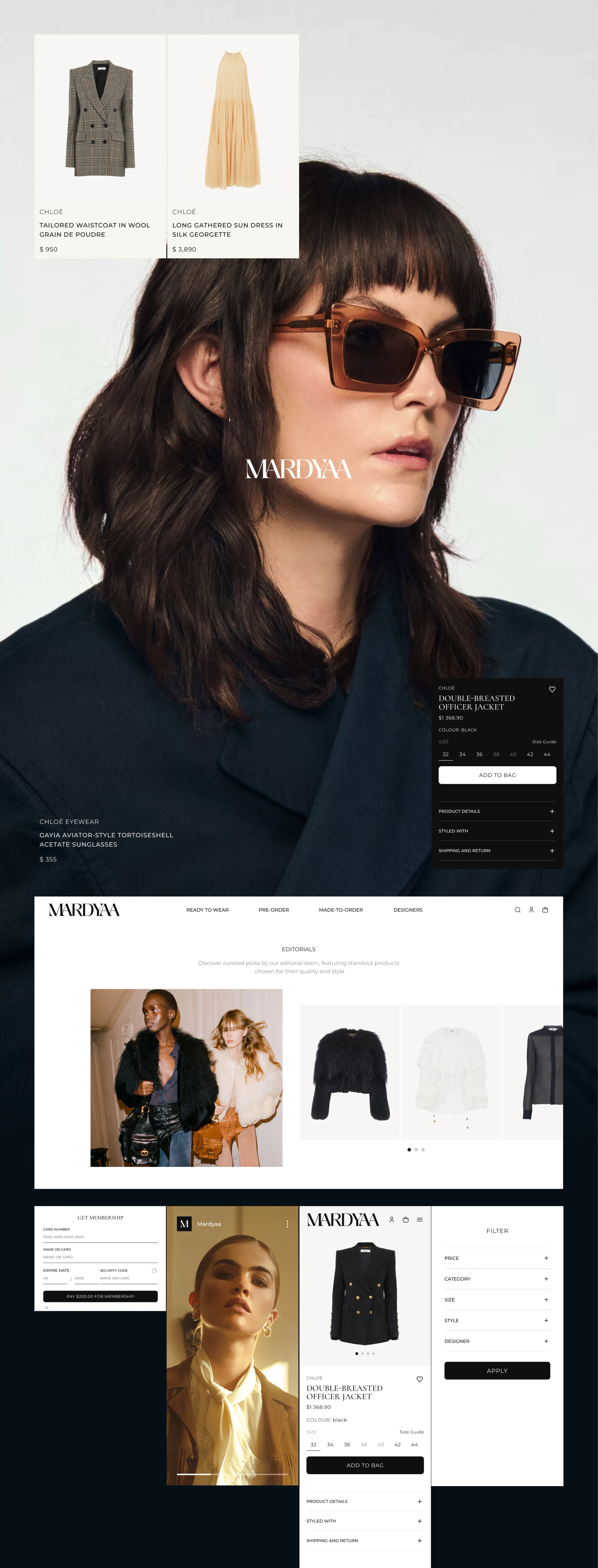 Mardyaa designer banners, product grid and product page