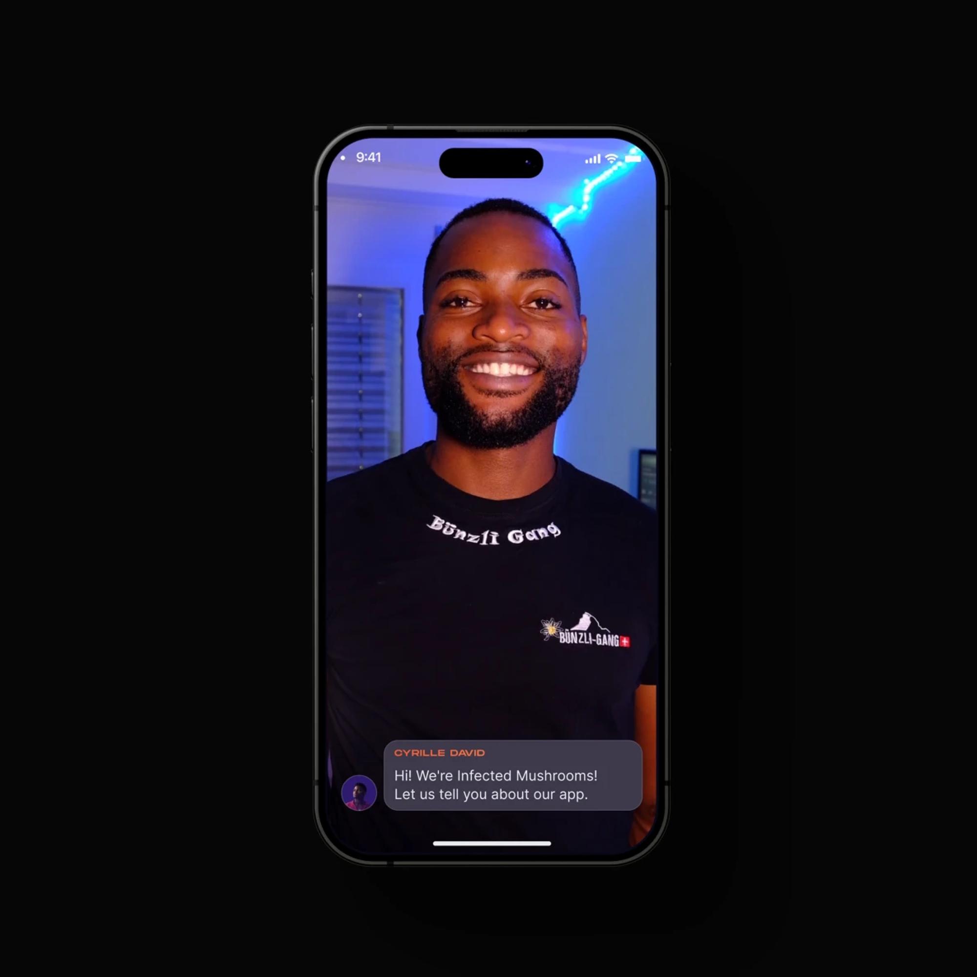 Video message from Cyrille David in the app