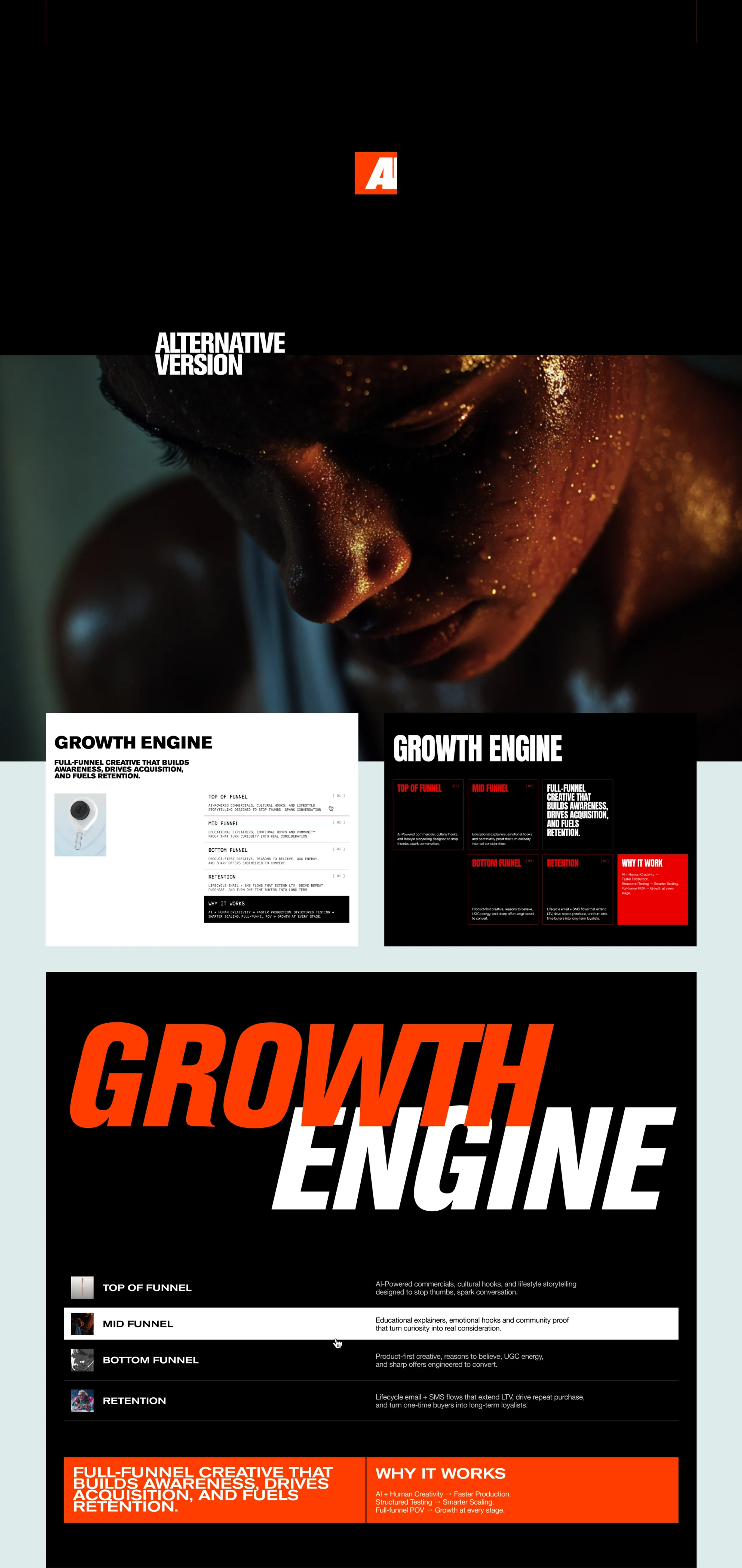 Alternative design concepts for Growth Engine