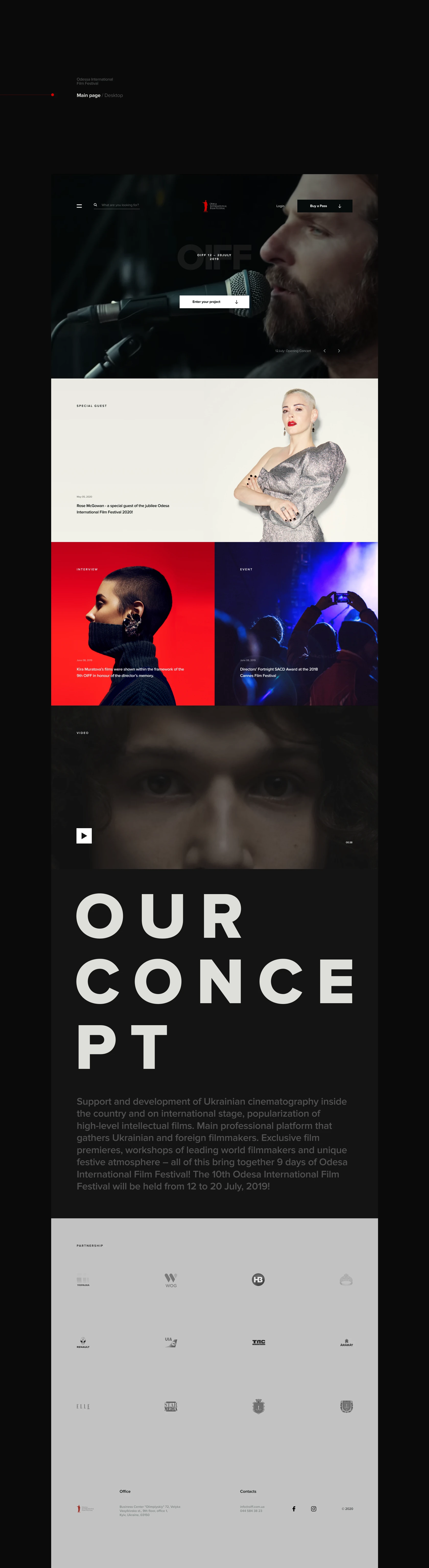 Festival homepage with jury, concept and programme sections