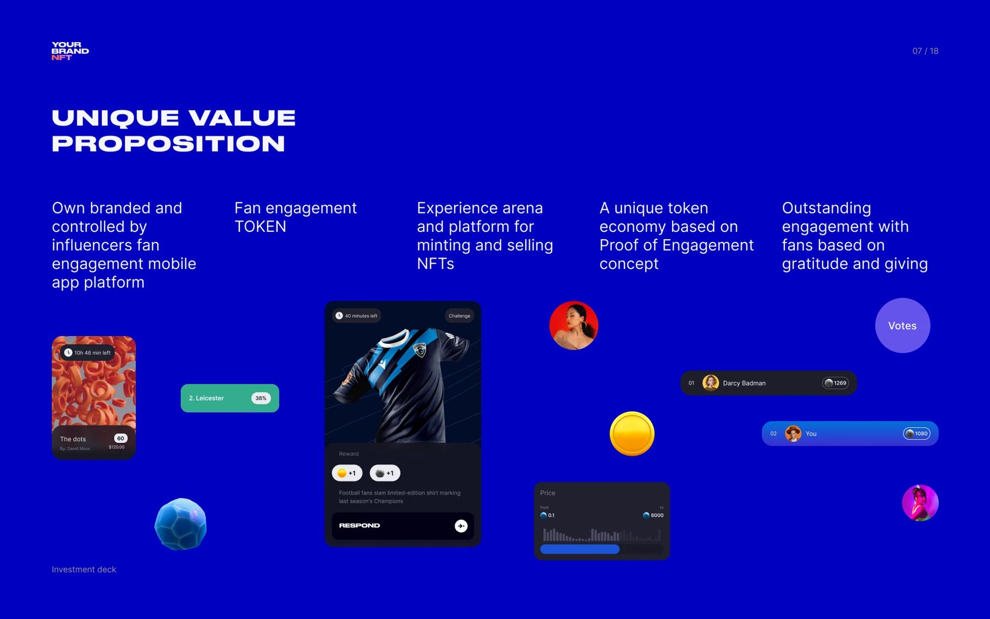 Unique value proposition slide with app screens