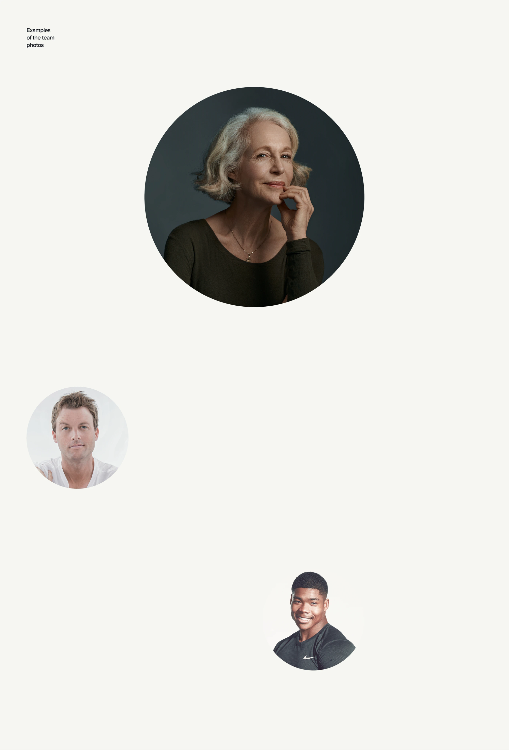 Advisory board portraits in round frames