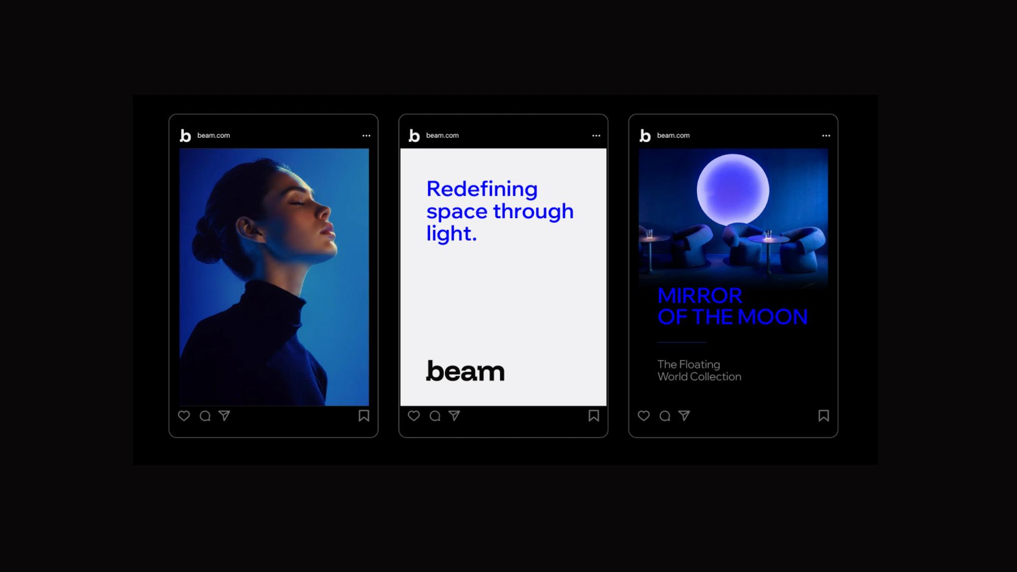 Three Beam social media posts