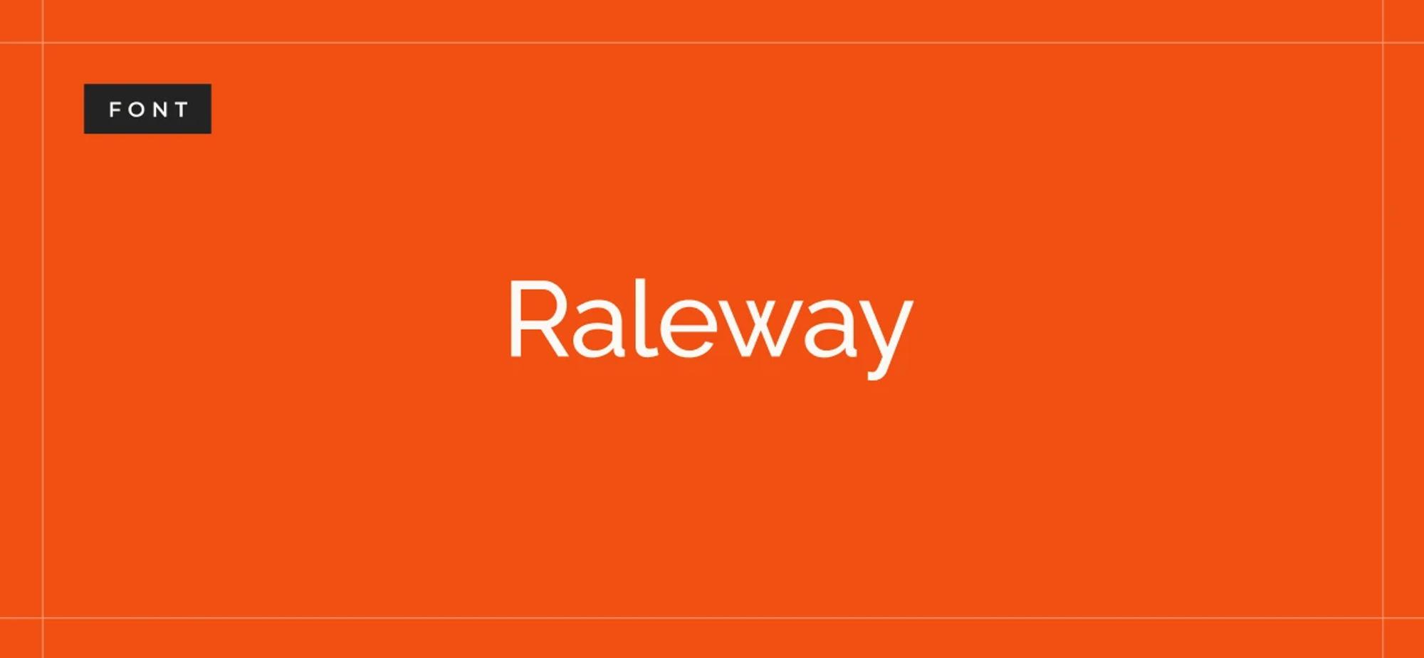 Raleway typeface on orange