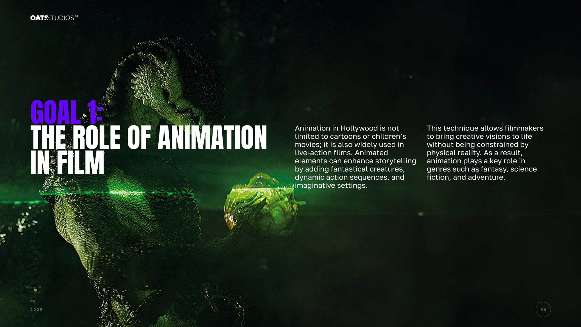 Goal 1: the role of animation in film